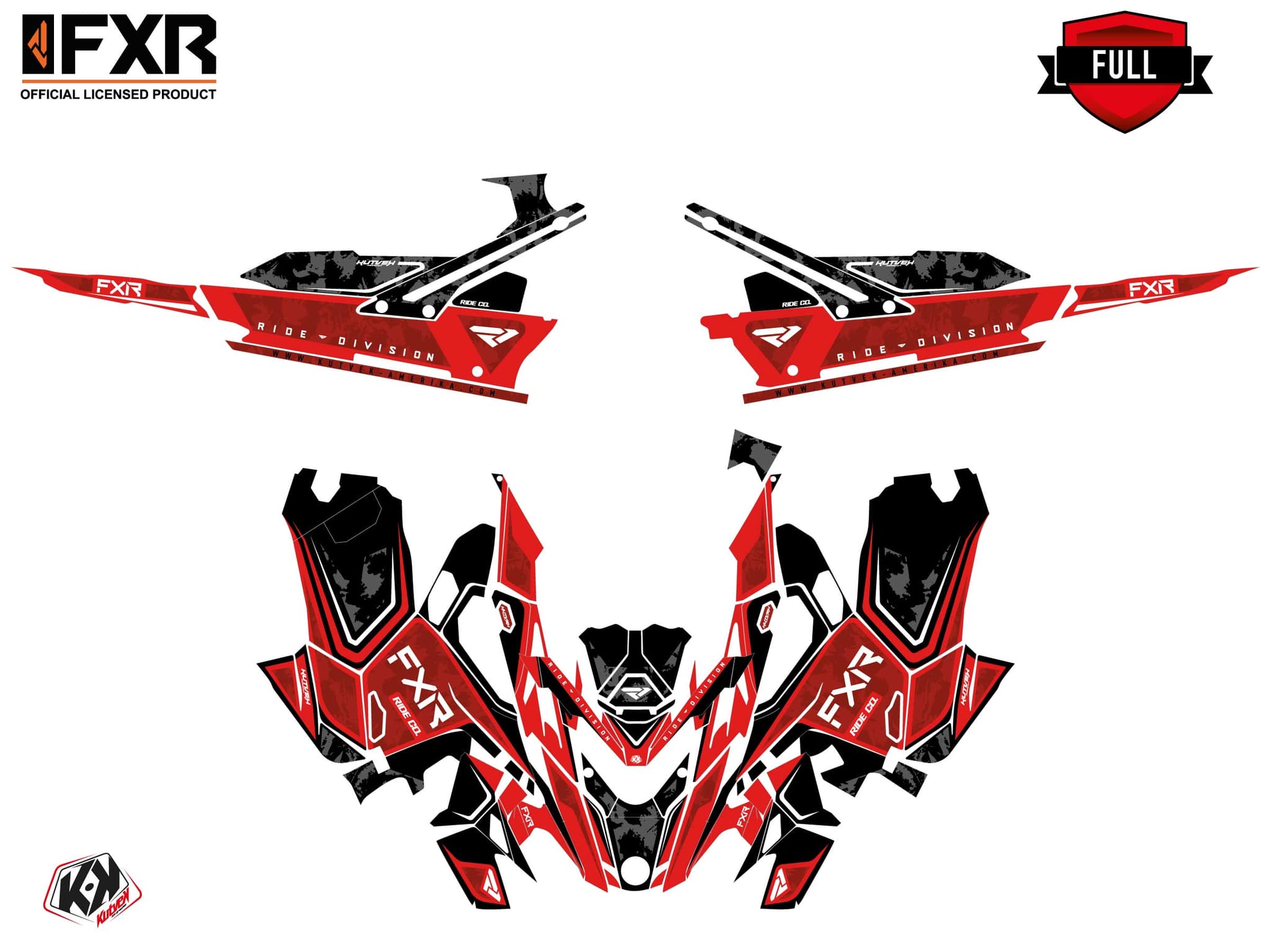 Kit graphique Motoneige LYNX SHREDDER RE LIKENS Rouge | Lynx | Kutvek - View 3
