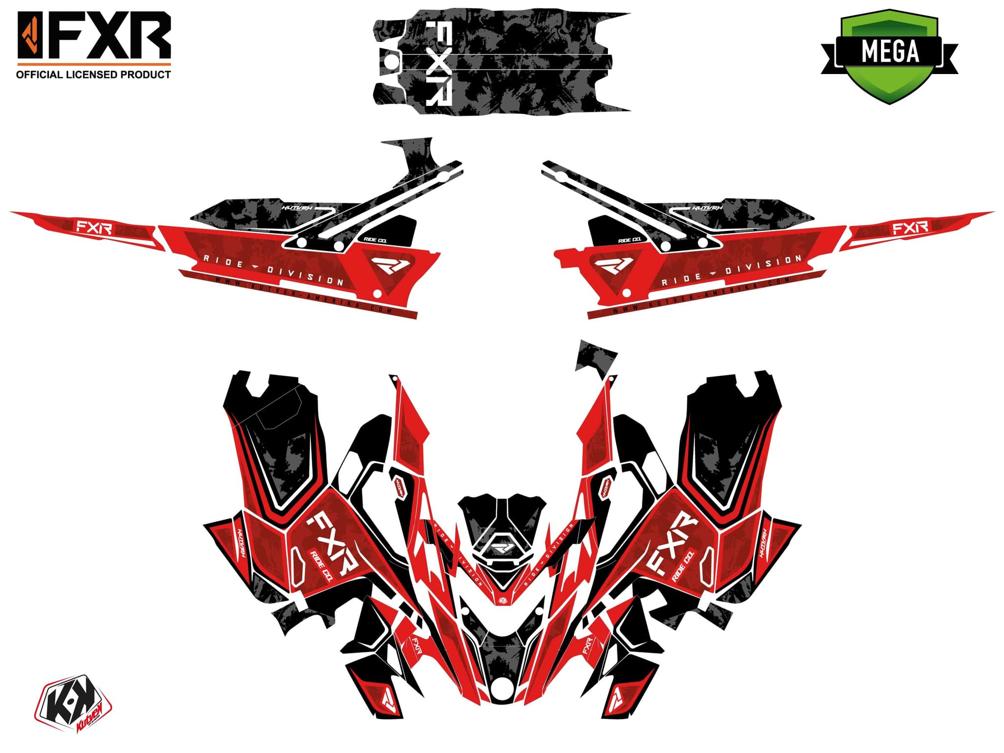 Kit graphique Motoneige LYNX SHREDDER RE LIKENS Rouge | Lynx | Kutvek - View 4