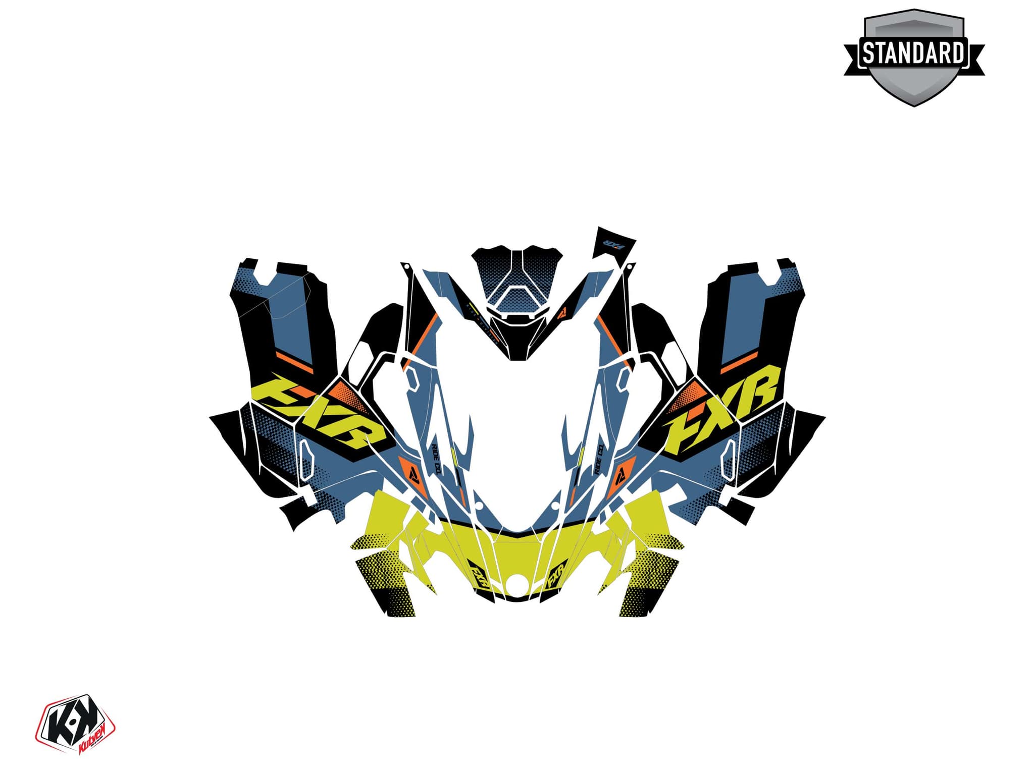 Graphic Kit Lynx Boondocker DS Skal Snowmobile Blue-Yellow | Lynx | Kutvek - View 2