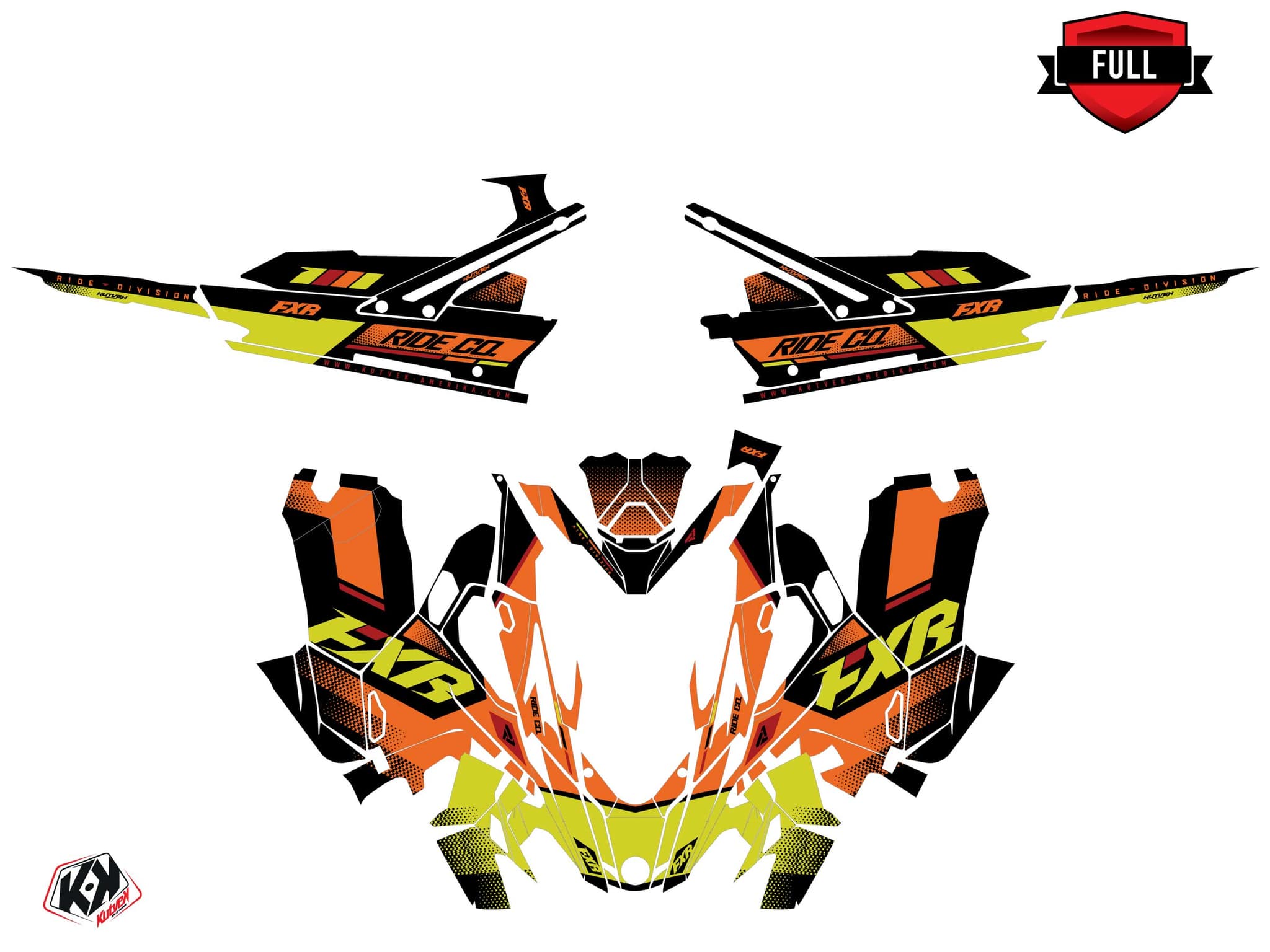 Graphic Kit Lynx Boondocker DS Skal Snowmobile Orange-Yellow | Lynx | Kutvek - View 3