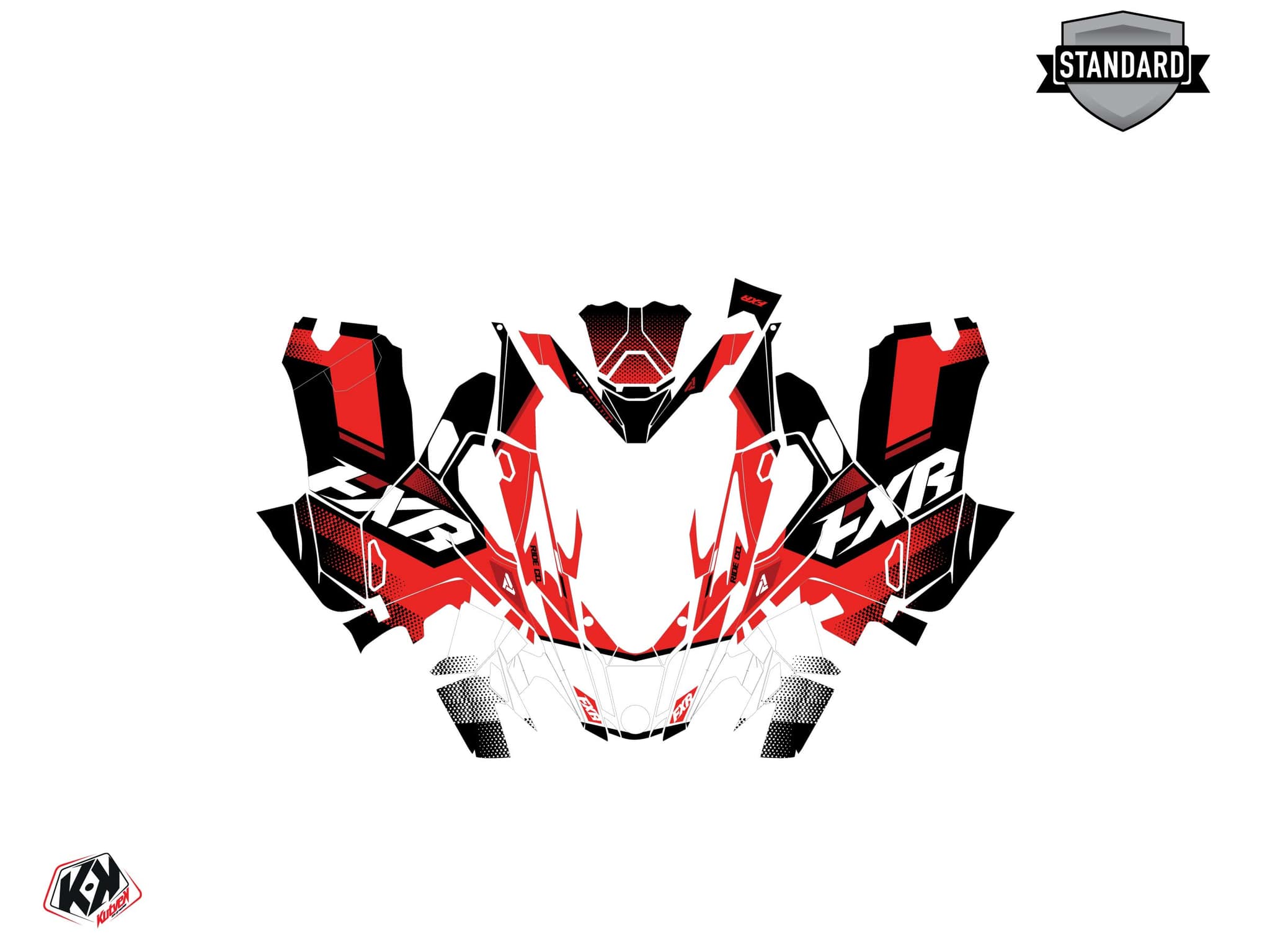 Graphic Kit Lynx Boondocker DS Skal Snowmobile Red-White | Lynx | Kutvek - View 2
