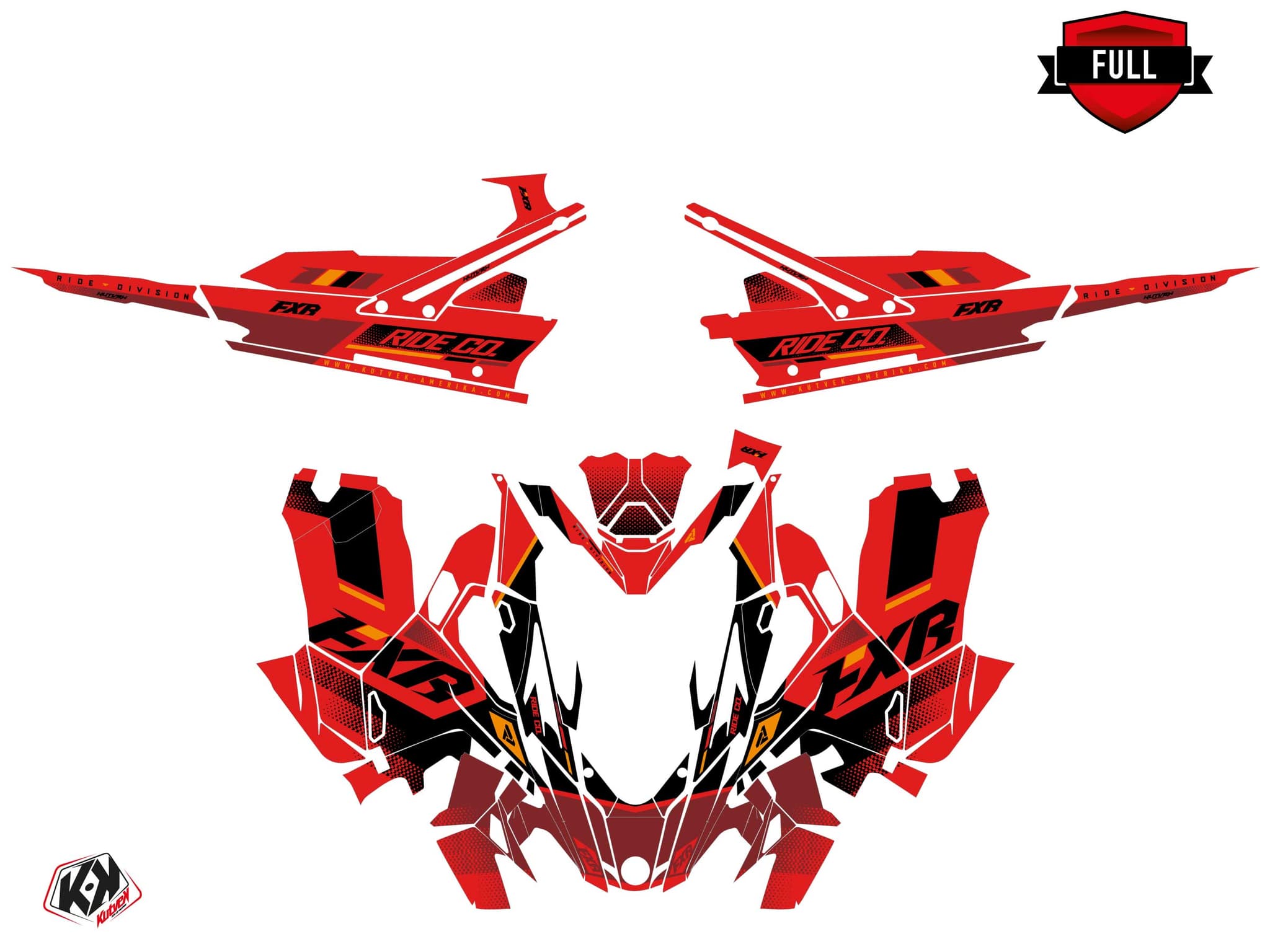 Lynx Boondocker DS Skal Red Snowmobile Graphic Kit | Lynx | Kutvek - View 3