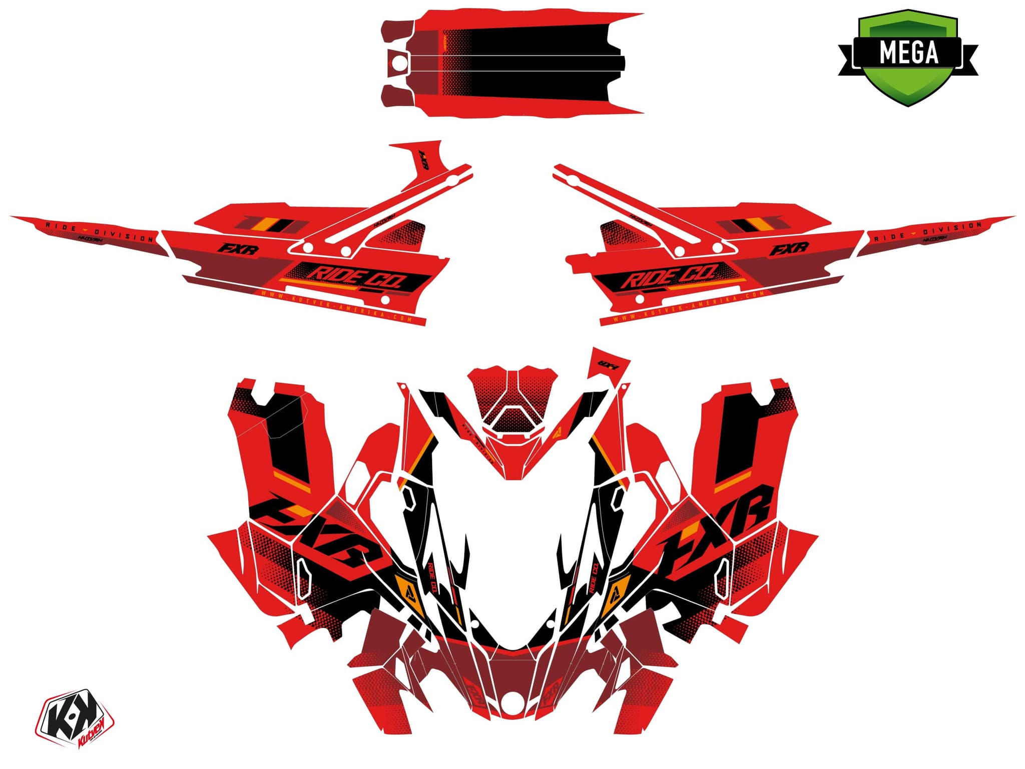Lynx Boondocker DS Skal Red Snowmobile Graphic Kit | Lynx | Kutvek - View 4