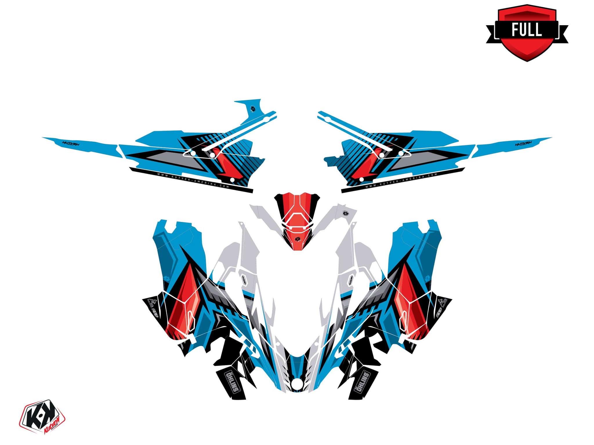 Lynx Boondocker DS Squadron Blue Snowmobile Graphic Kit | Lynx | Kutvek - View 3