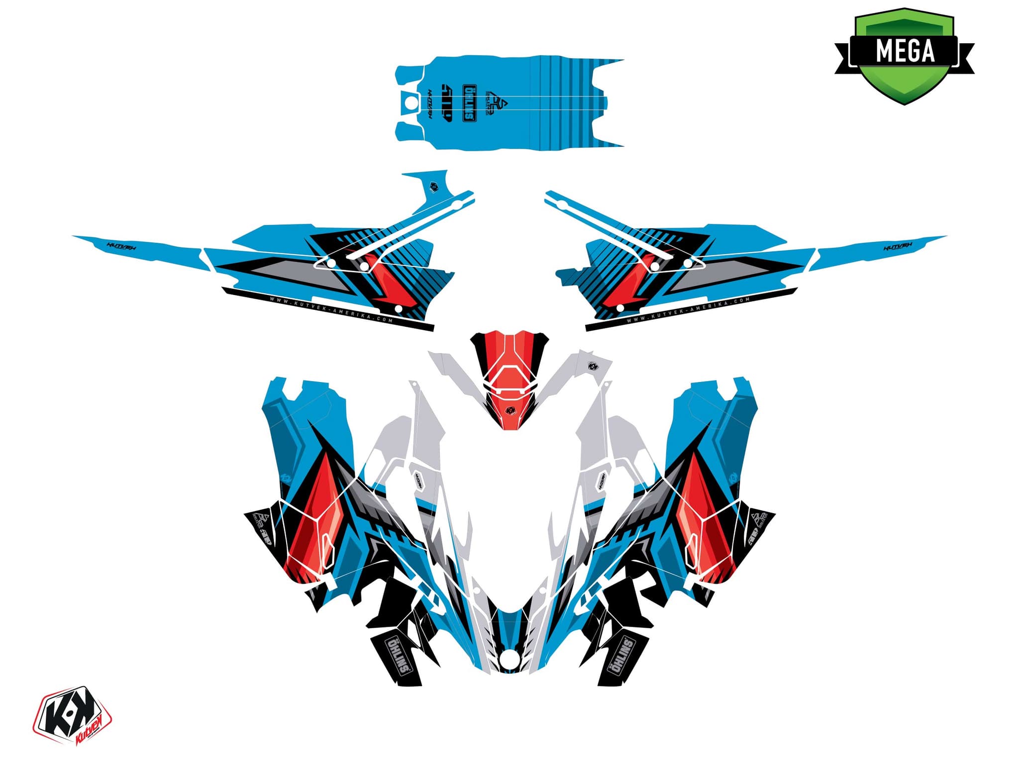 Lynx Boondocker DS Squadron Blue Snowmobile Graphic Kit | Lynx | Kutvek - View 4