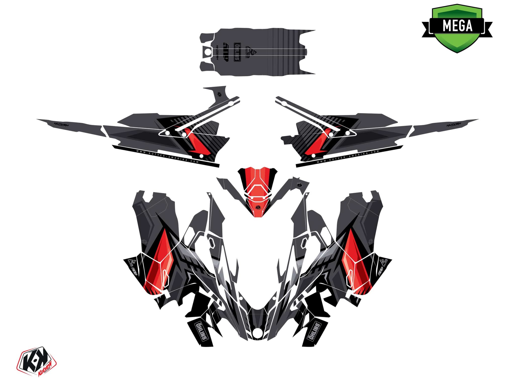 Lynx Boondocker DS Squadron Grey Snowmobile Graphic Kit | Lynx | Kutvek - View 4