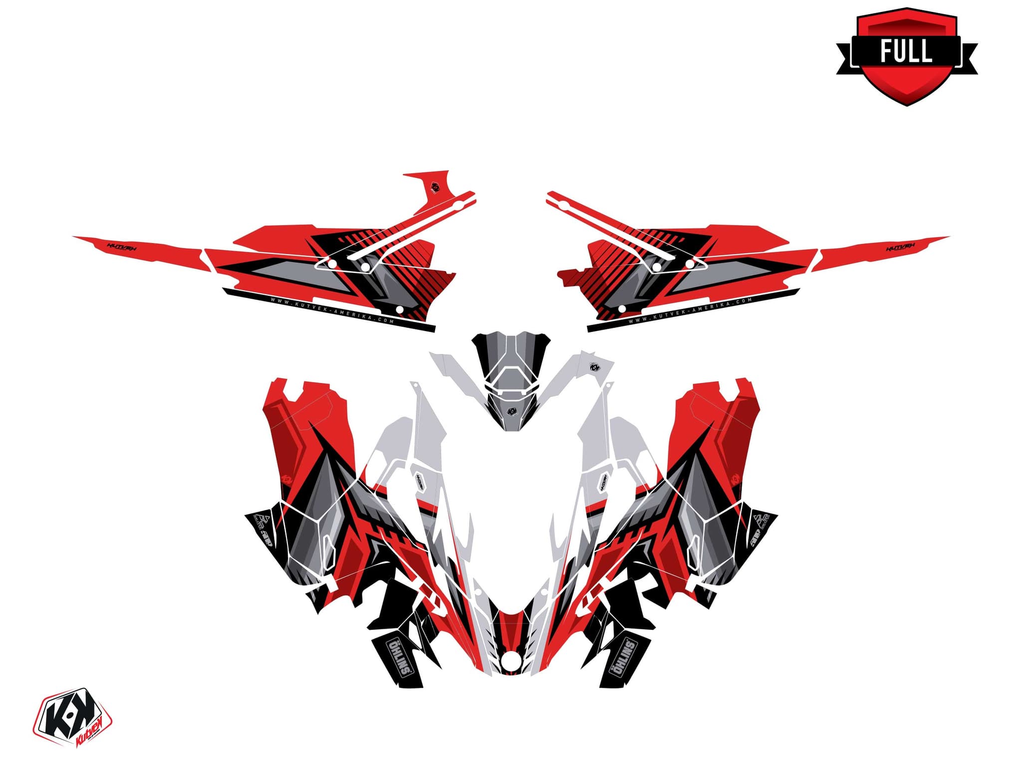Lynx Boondocker DS Squadron Red Snowmobile Graphic Kit | Lynx | Kutvek - View 3