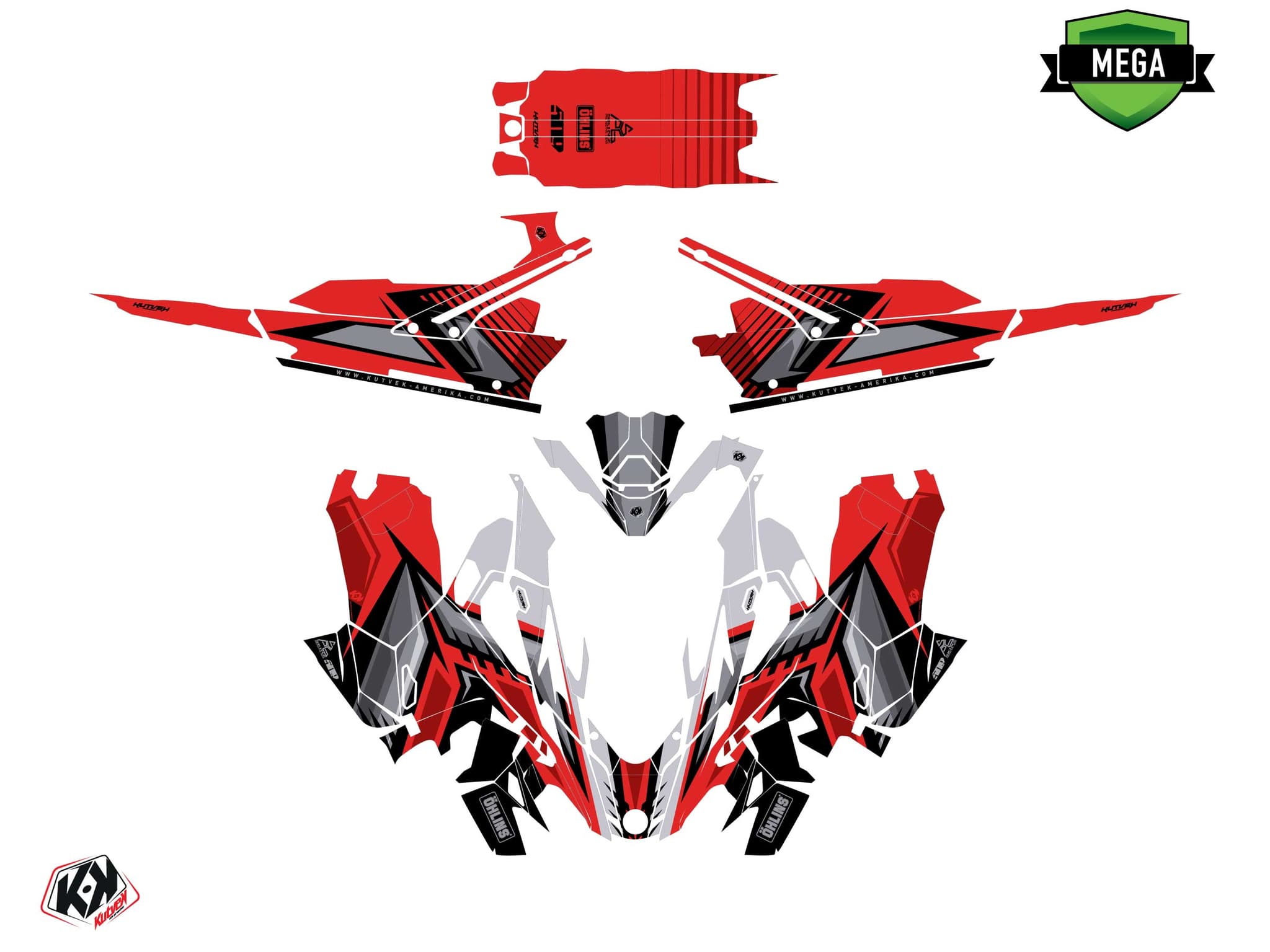 Lynx Boondocker DS Squadron Red Snowmobile Graphic Kit | Lynx | Kutvek - View 4