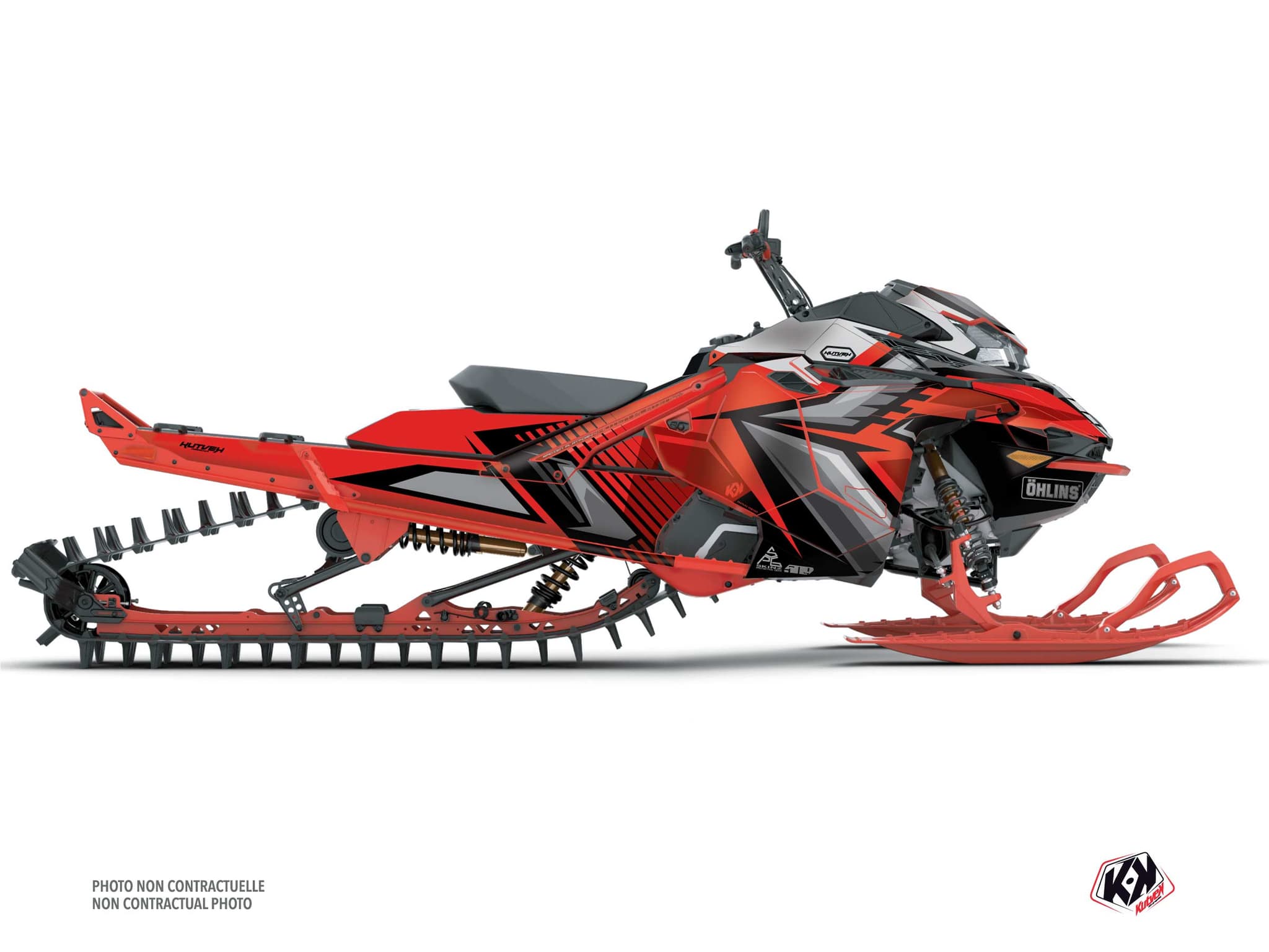 Kit decorativo Mota de neve LYNX SHREDDER DS SQUADRON Vermelho