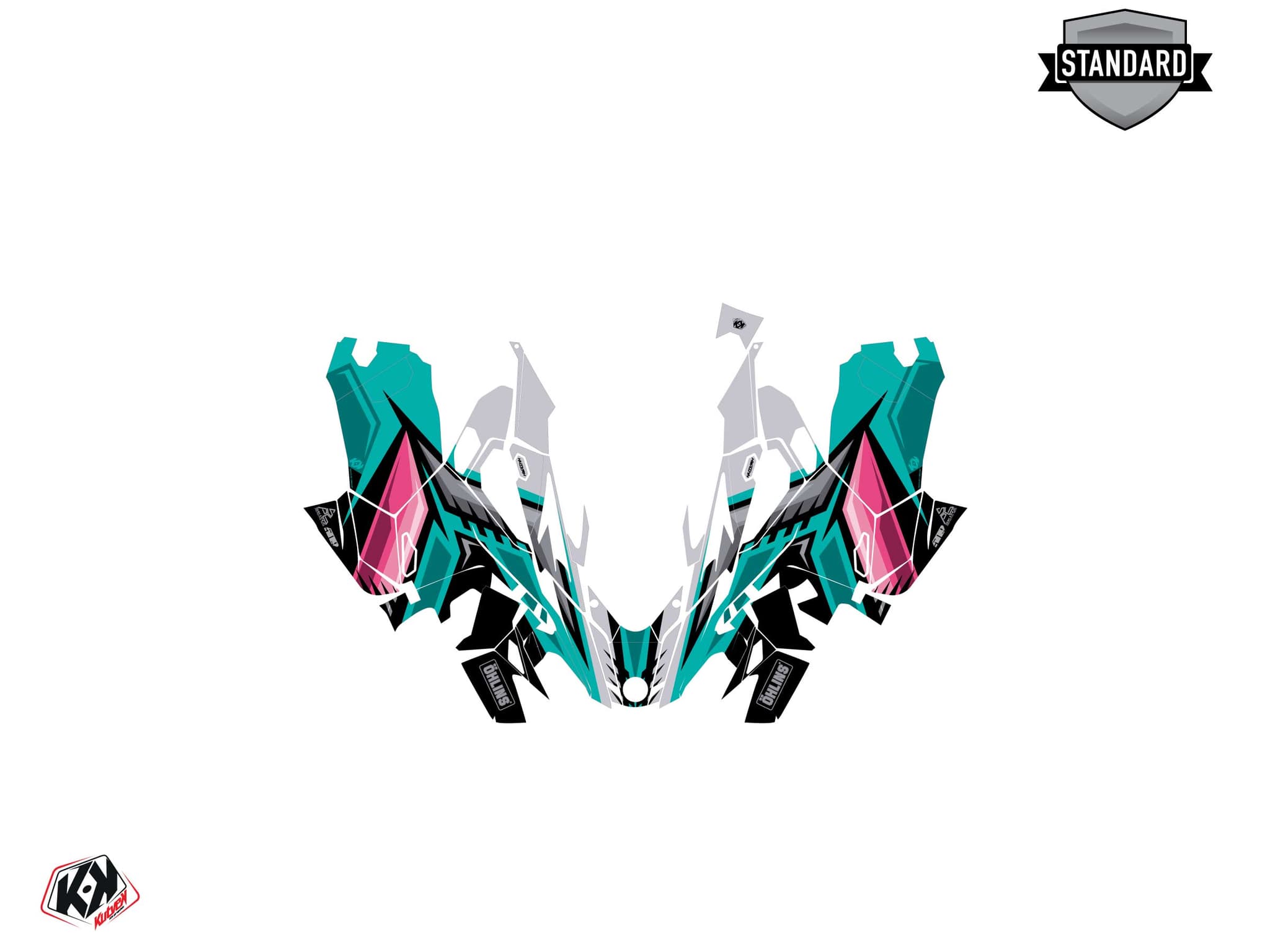 Lynx Boondocker DS Squadron Turquoise Snowmobile Graphic Kit | Lynx | Kutvek - View 2