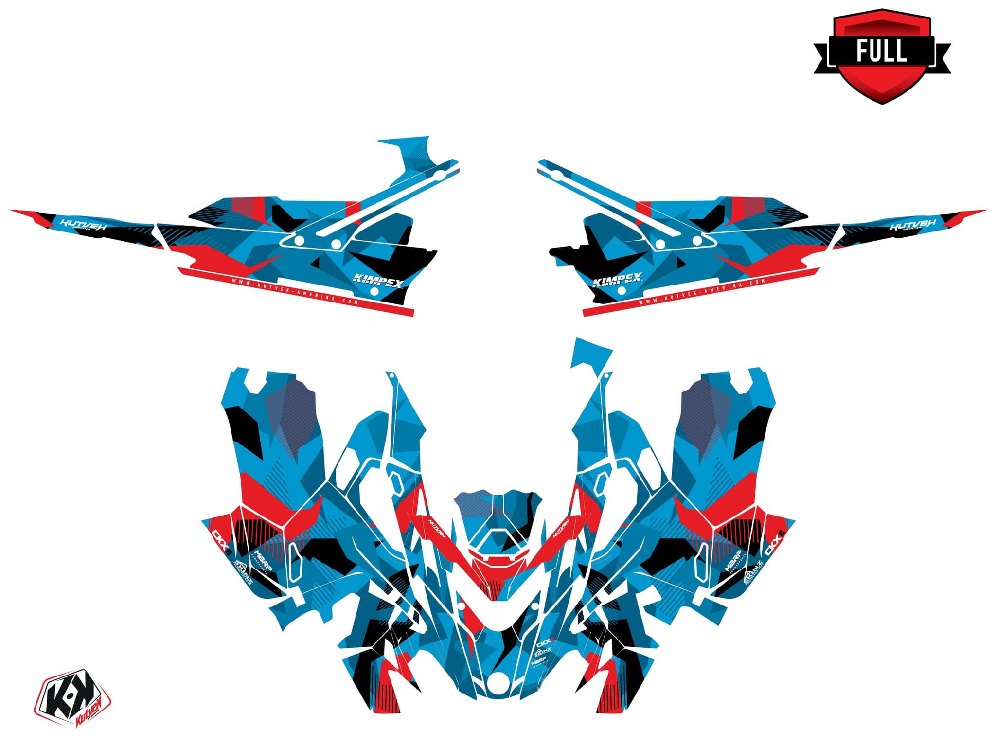 Lynx Boondocker DS Unit Snowmobile Graphic Kit Blue | Lynx | Kutvek - View 3