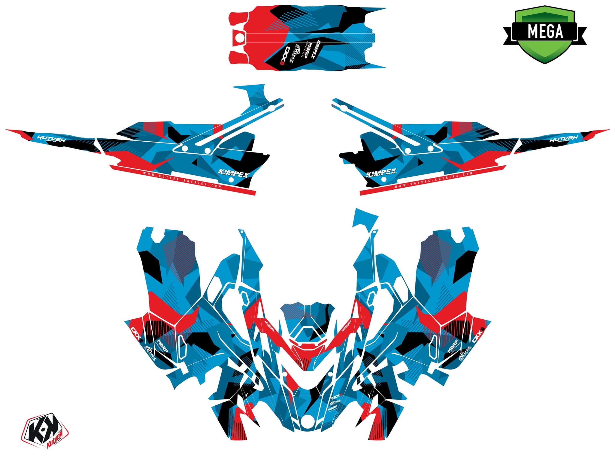 Lynx Boondocker DS Unit Snowmobile Graphic Kit Blue | Lynx | Kutvek - View 4