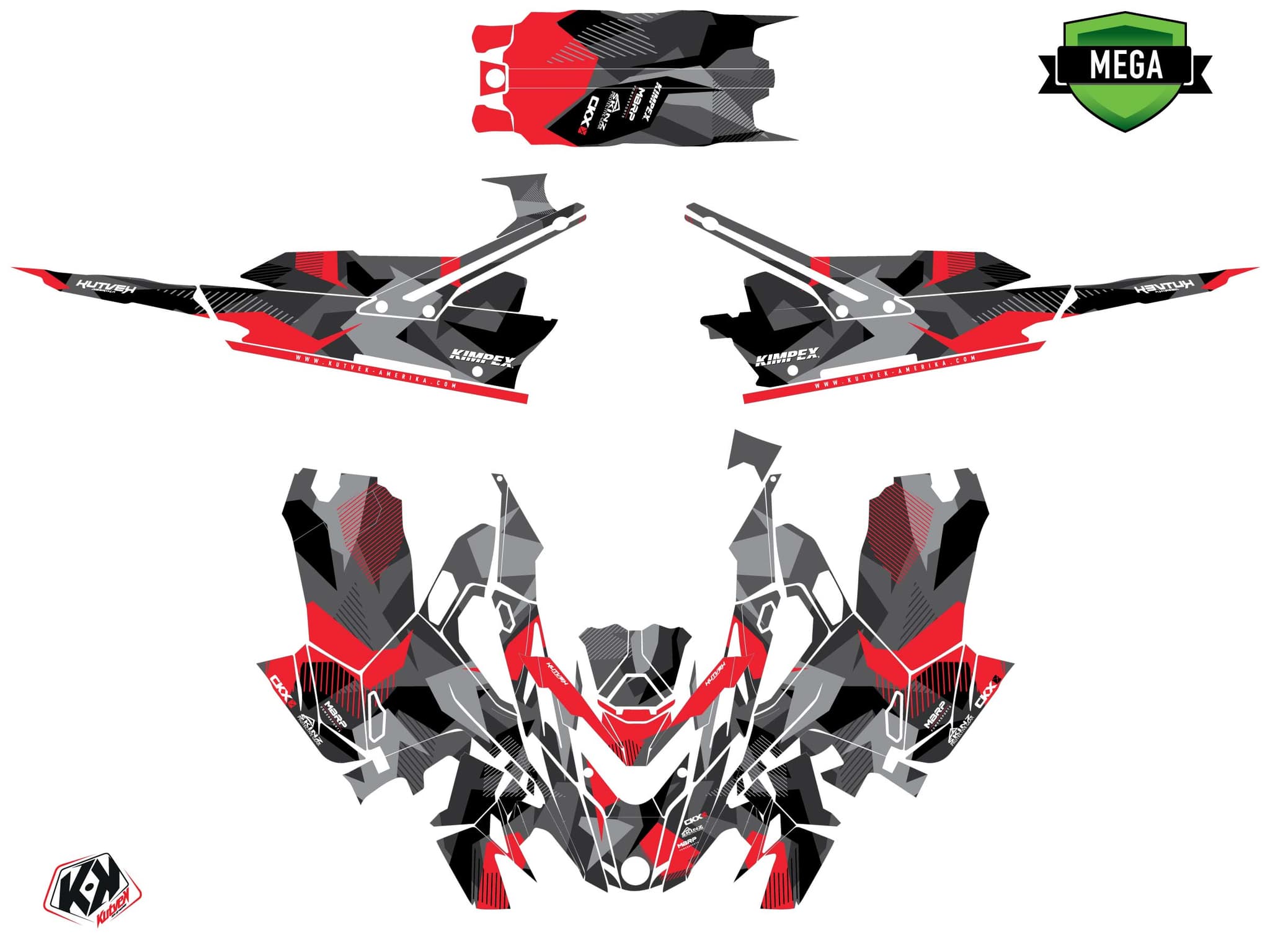 Lynx Boondocker DS Unit Snowmobile Graphic Kit Grey | Lynx | Kutvek - View 4