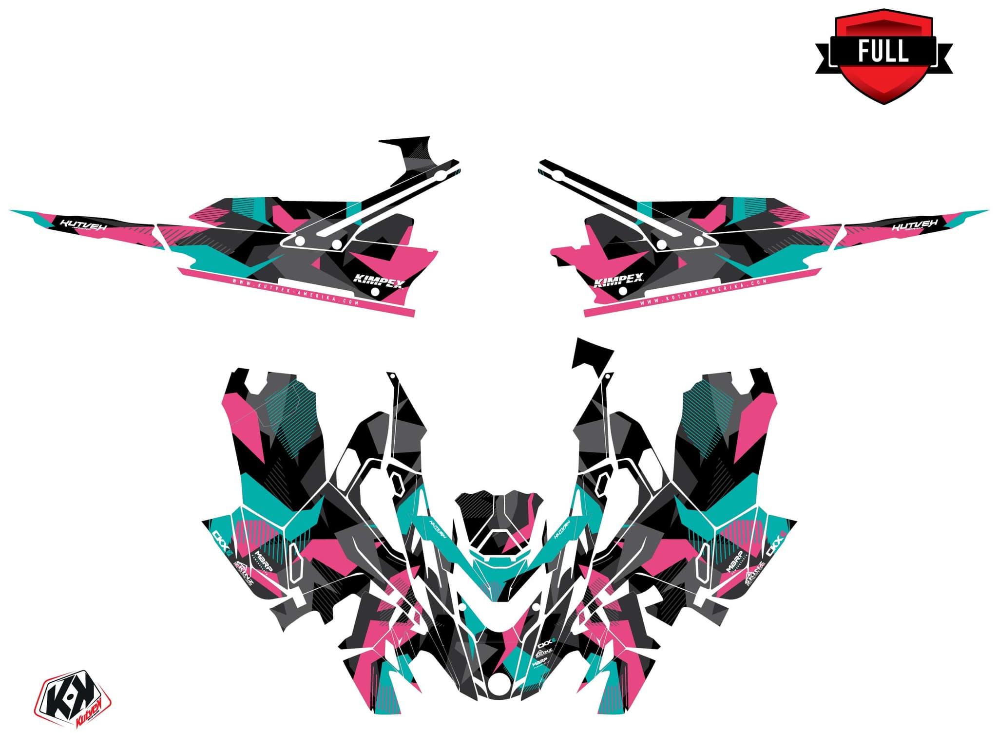 Lynx Boondocker DS Unit Snowmobile Graphic Kit Pink | Lynx | Kutvek - View 3