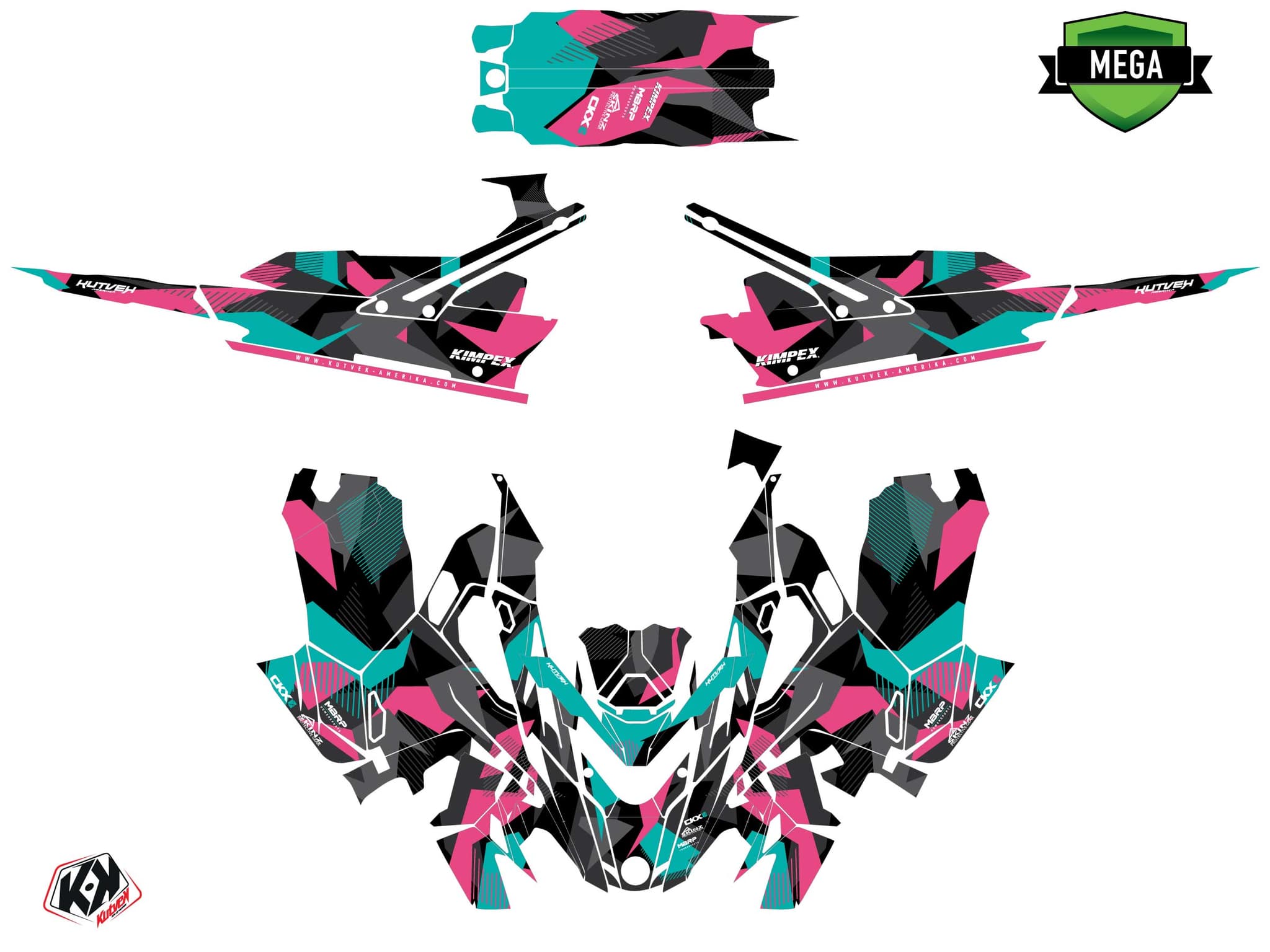 Lynx Boondocker DS Unit Snowmobile Graphic Kit Pink | Lynx | Kutvek - View 4