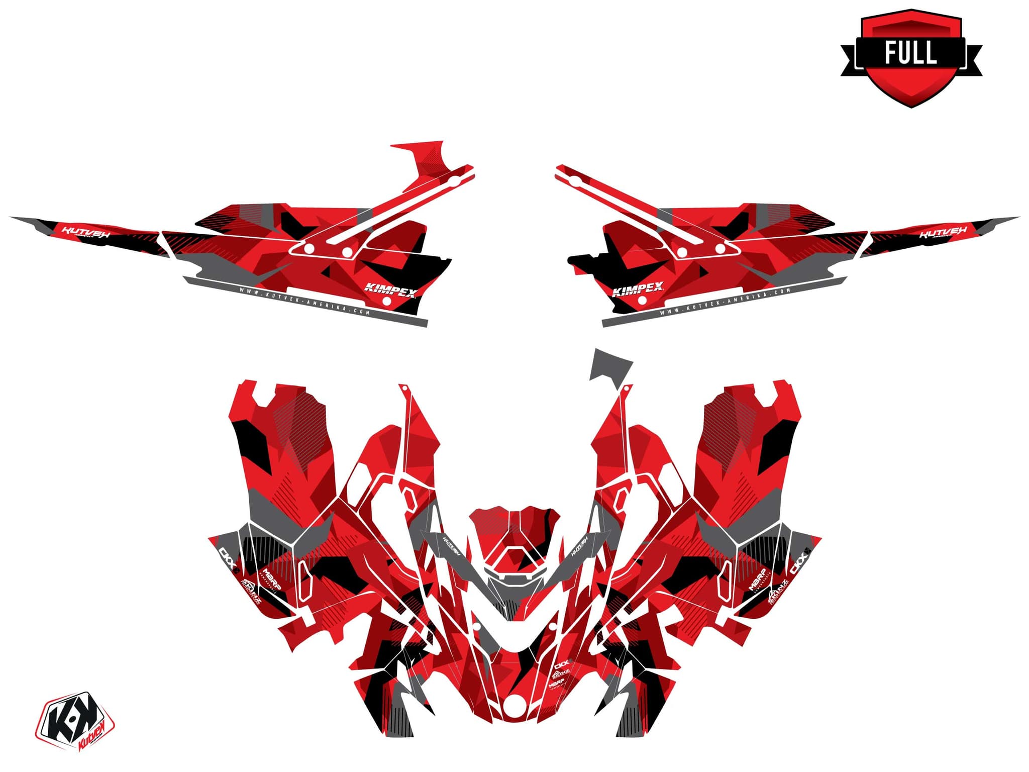 Lynx Boondocker DS Unit Snowmobile Graphic Kit Red | Lynx | Kutvek - View 3