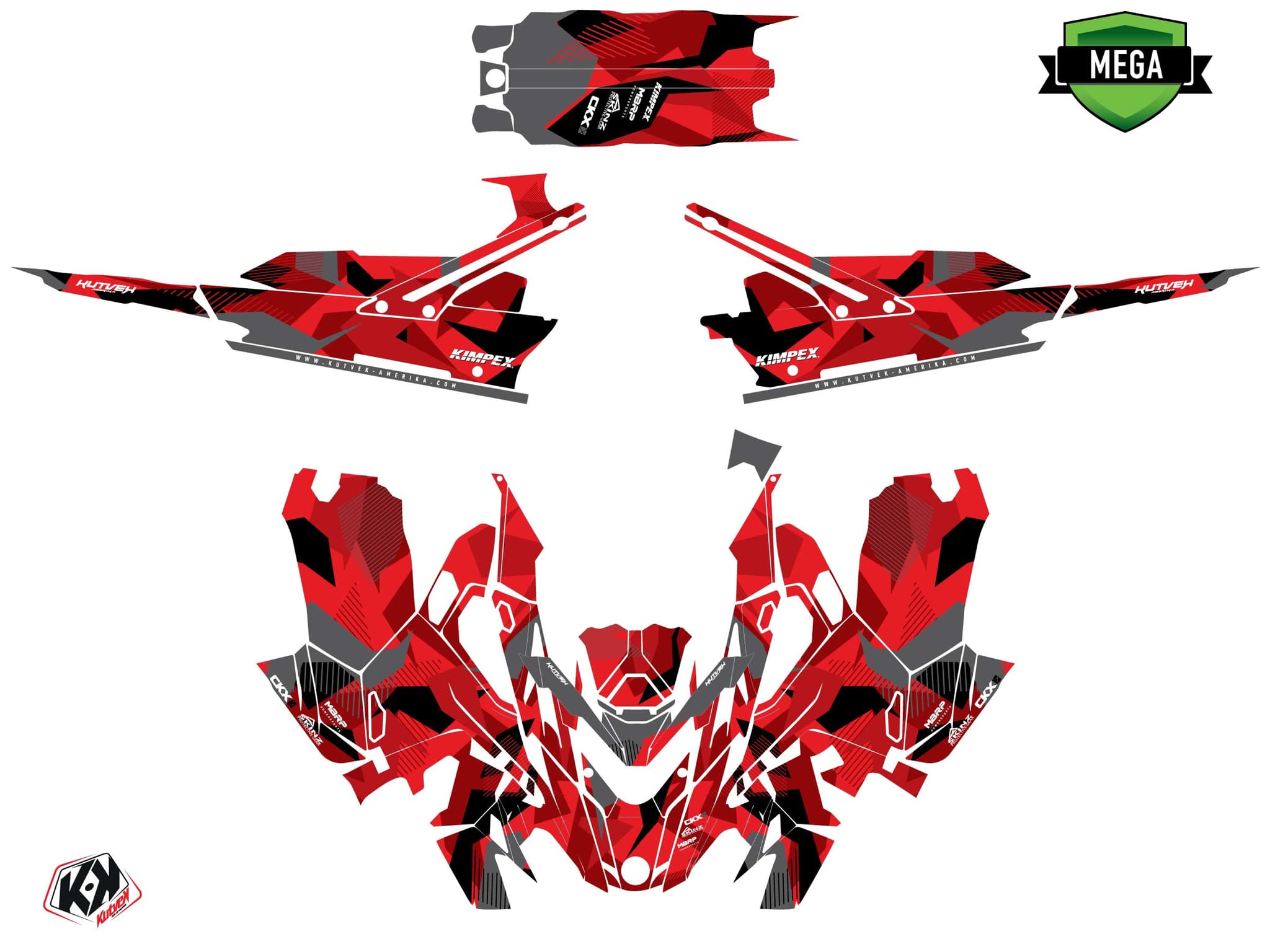Lynx Boondocker DS Unit Snowmobile Graphic Kit Red | Lynx | Kutvek - View 4