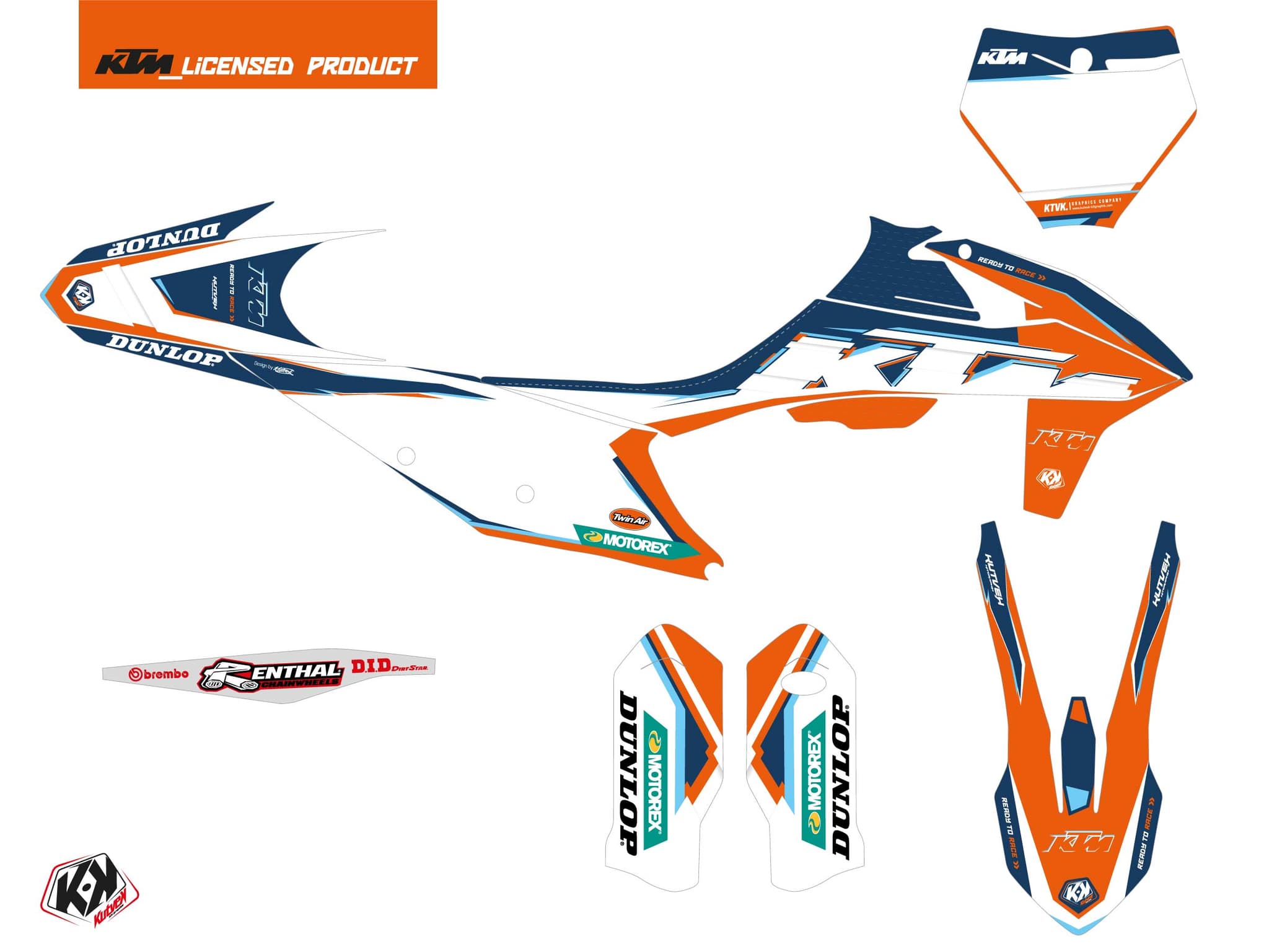 deko-set moto-cross origin-k22 ktm 450 sxf blau | KTM | Kutvek - View 2