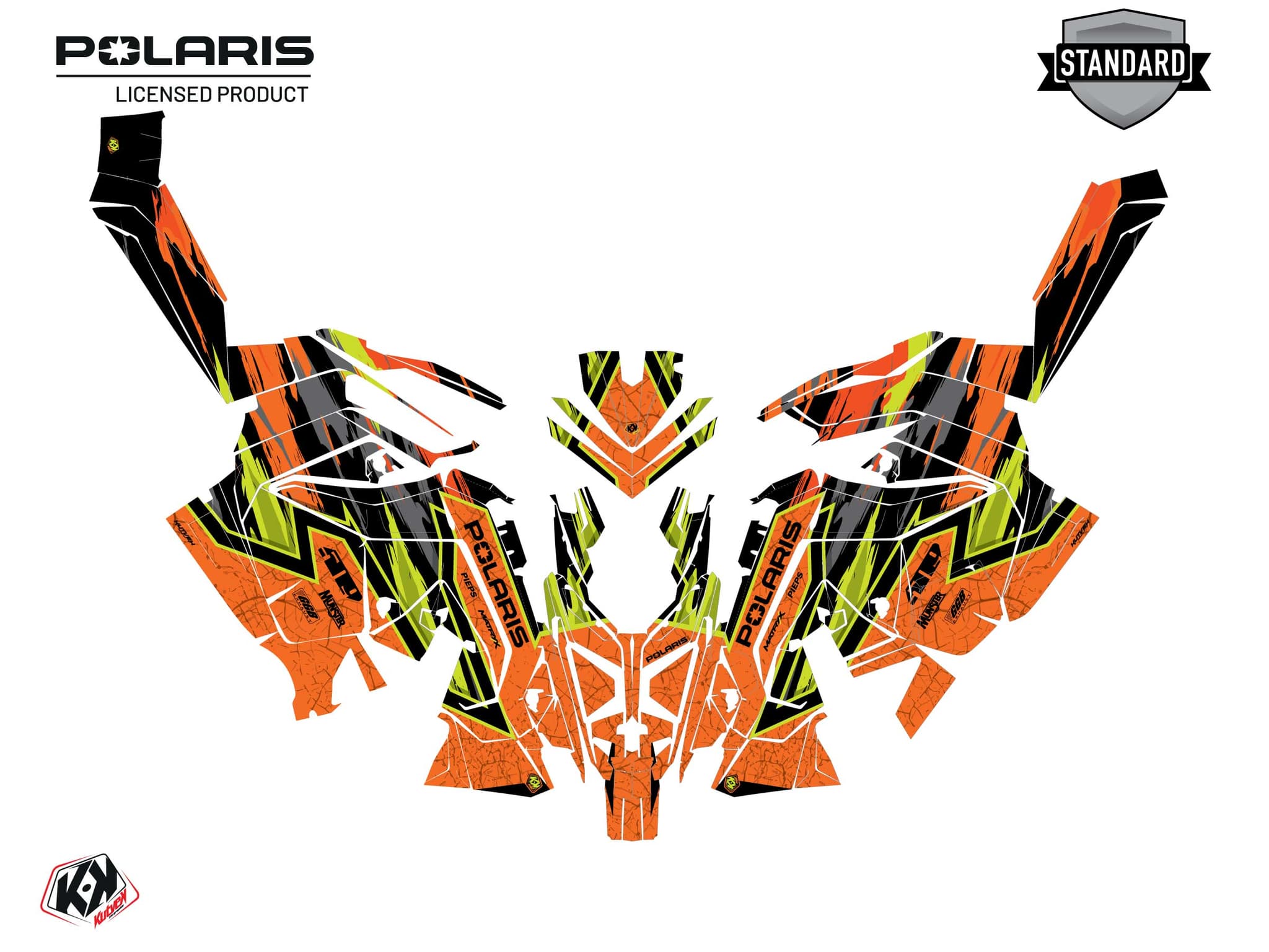 Snowmobile POLARIS KHAOS MATRYX SLASH FUTURE Orange graphic kit | Polaris | Kutvek - View 2