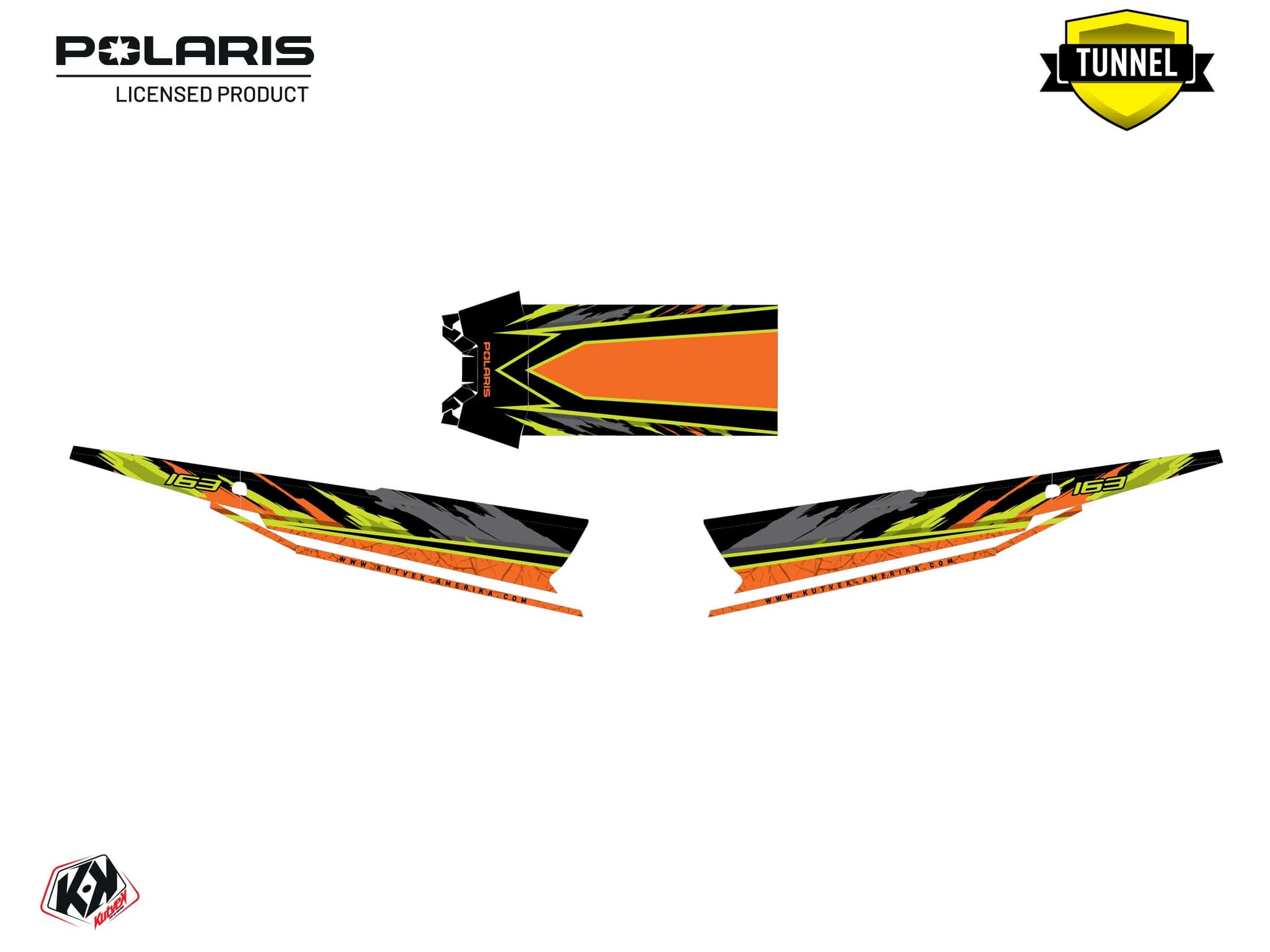 Snowmobile POLARIS KHAOS MATRYX SLASH FUTURE Orange graphic kit | Polaris | Kutvek - View 5