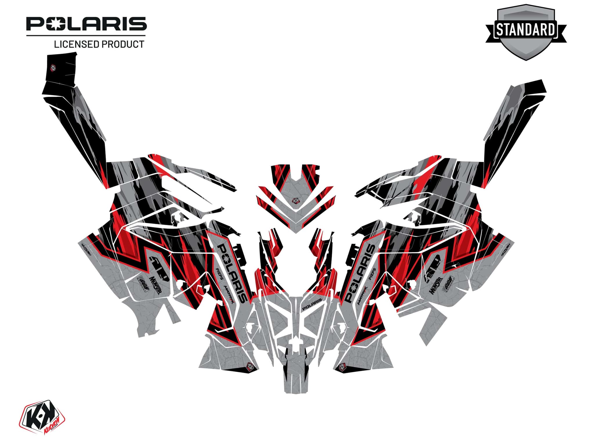 Snowmobile POLARIS KHAOS MATRYX SLASH FUTURE Red graphic kit | Polaris | Kutvek - View 2