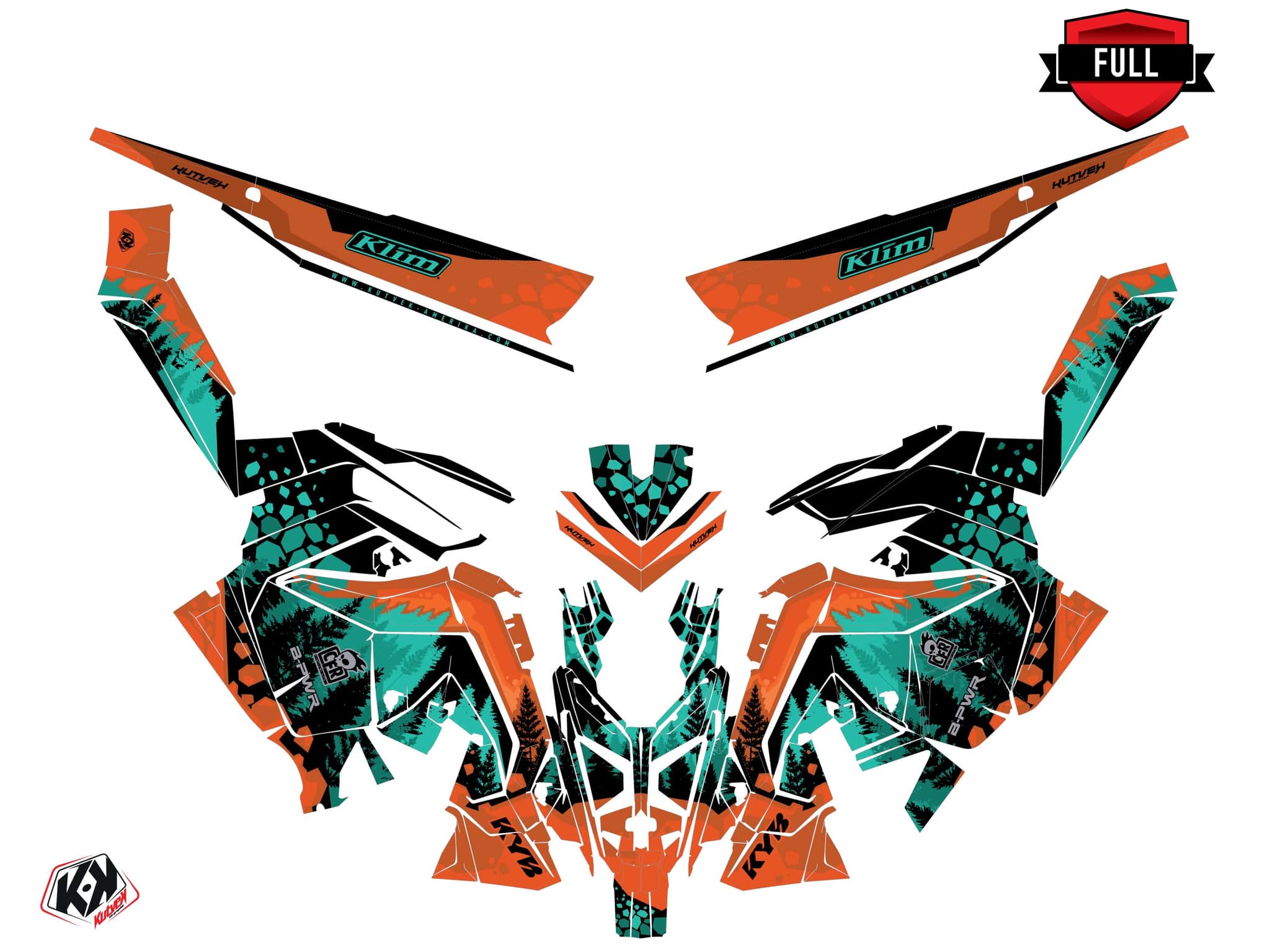 Snowmobile POLARIS KHAOS MATRYX SLASH GARNET Orange graphic kit | Polaris | Kutvek - View 3