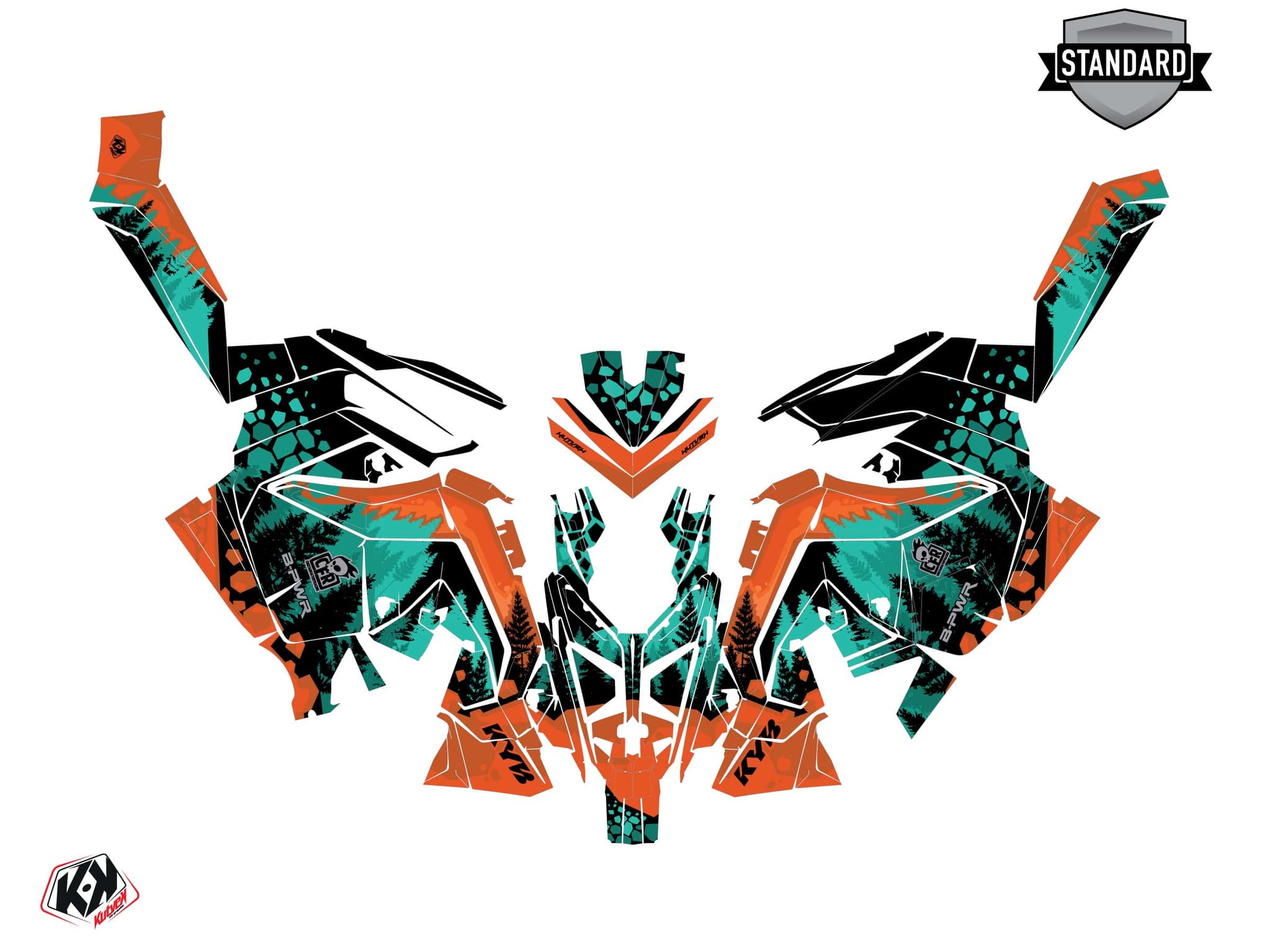Snowmobile POLARIS KHAOS MATRYX SLASH GARNET Orange graphic kit | Polaris | Kutvek - View 2