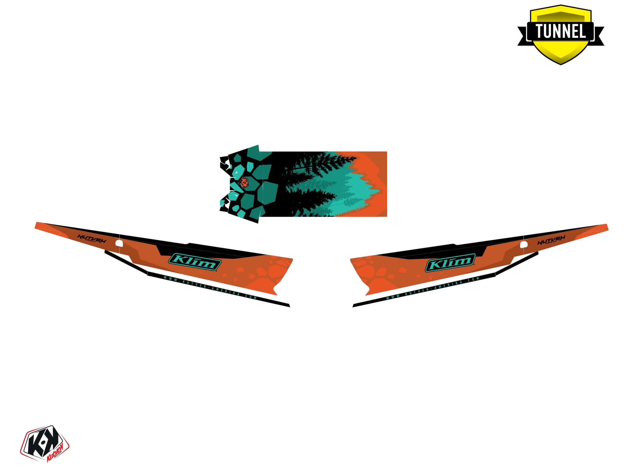 Snowmobile POLARIS KHAOS MATRYX SLASH GARNET Orange graphic kit | Polaris | Kutvek - View 5