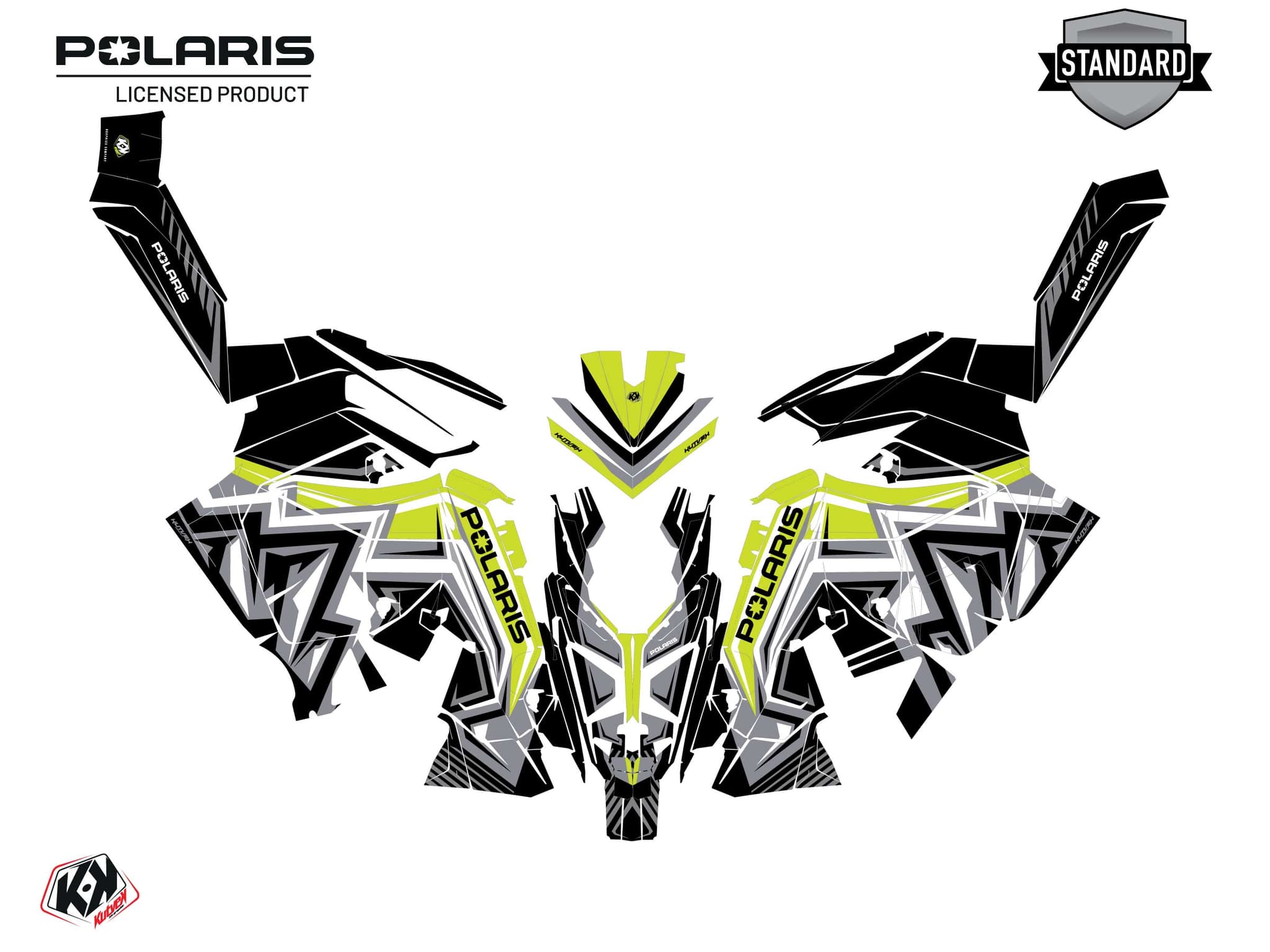 Snowmobile POLARIS KHAOS MATRYX SLASH PEAKS Yellow graphic kit | Polaris | Kutvek - View 2