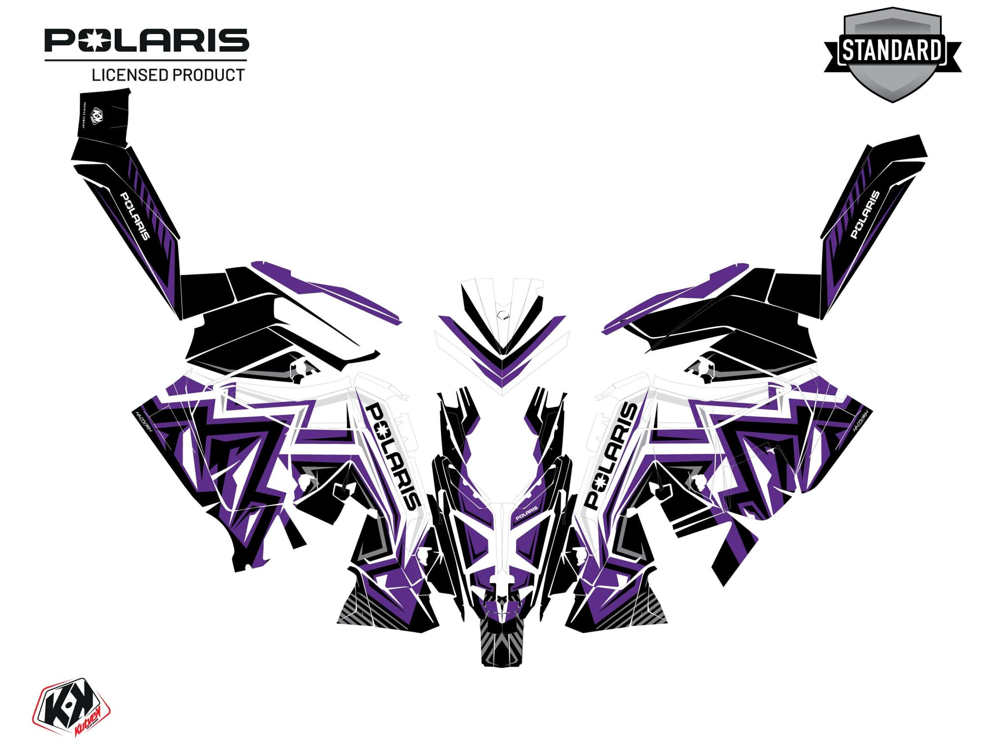 Snowmobile POLARIS KHAOS MATRYX SLASH PEAKS Mauve graphic kit | Polaris | Kutvek - View 2
