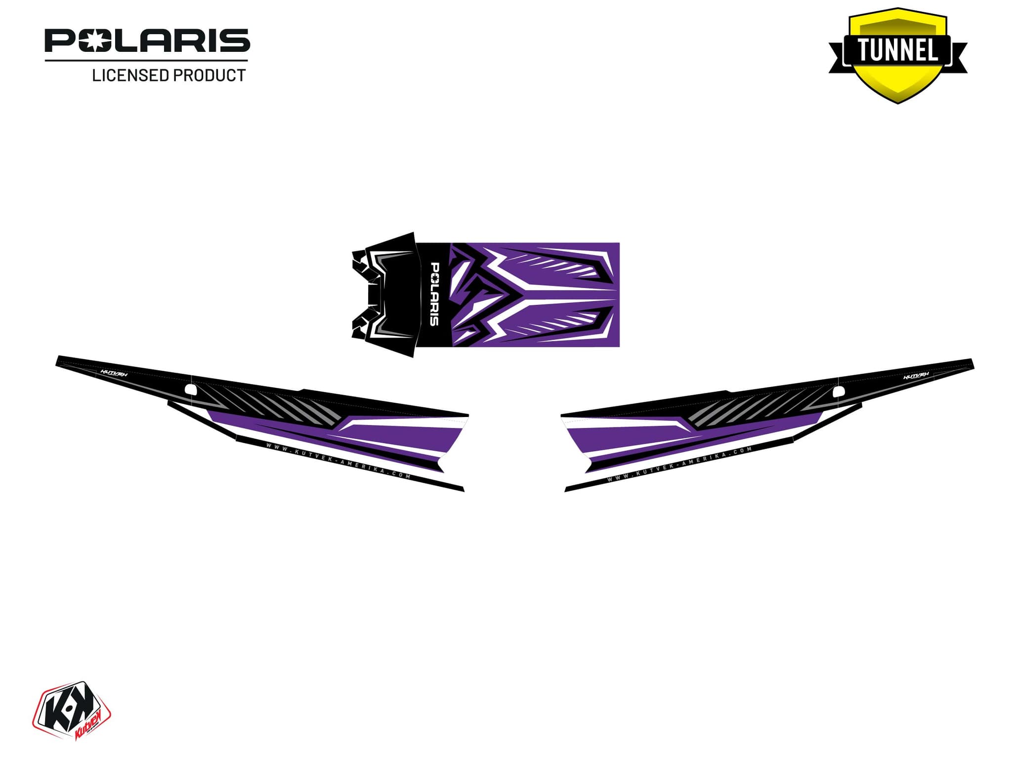 Snowmobile POLARIS KHAOS MATRYX SLASH PEAKS Mauve graphic kit | Polaris | Kutvek - View 5