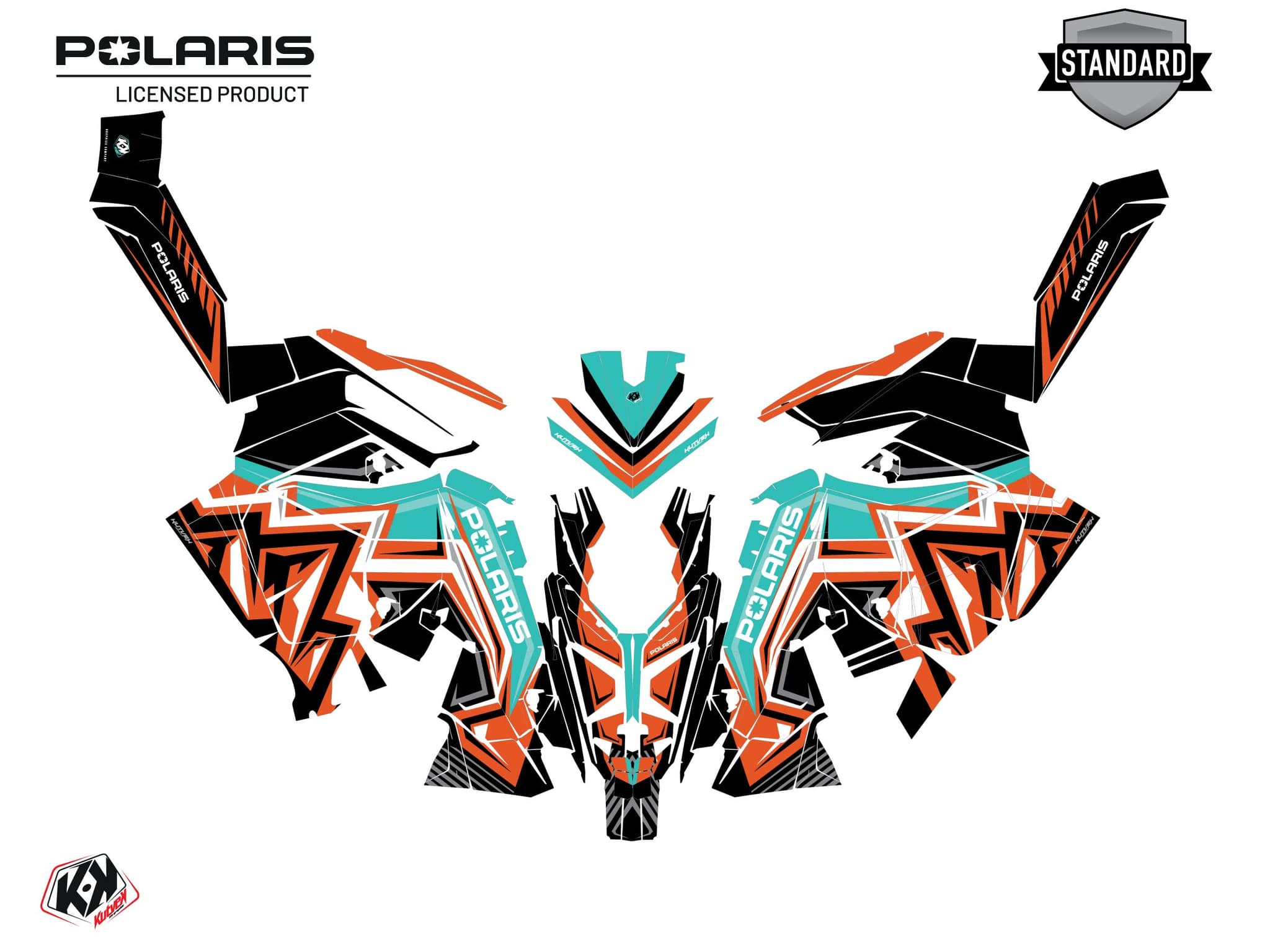 Snowmobile POLARIS KHAOS MATRYX SLASH PEAKS Turquoise graphic kit | Polaris | Kutvek - View 2