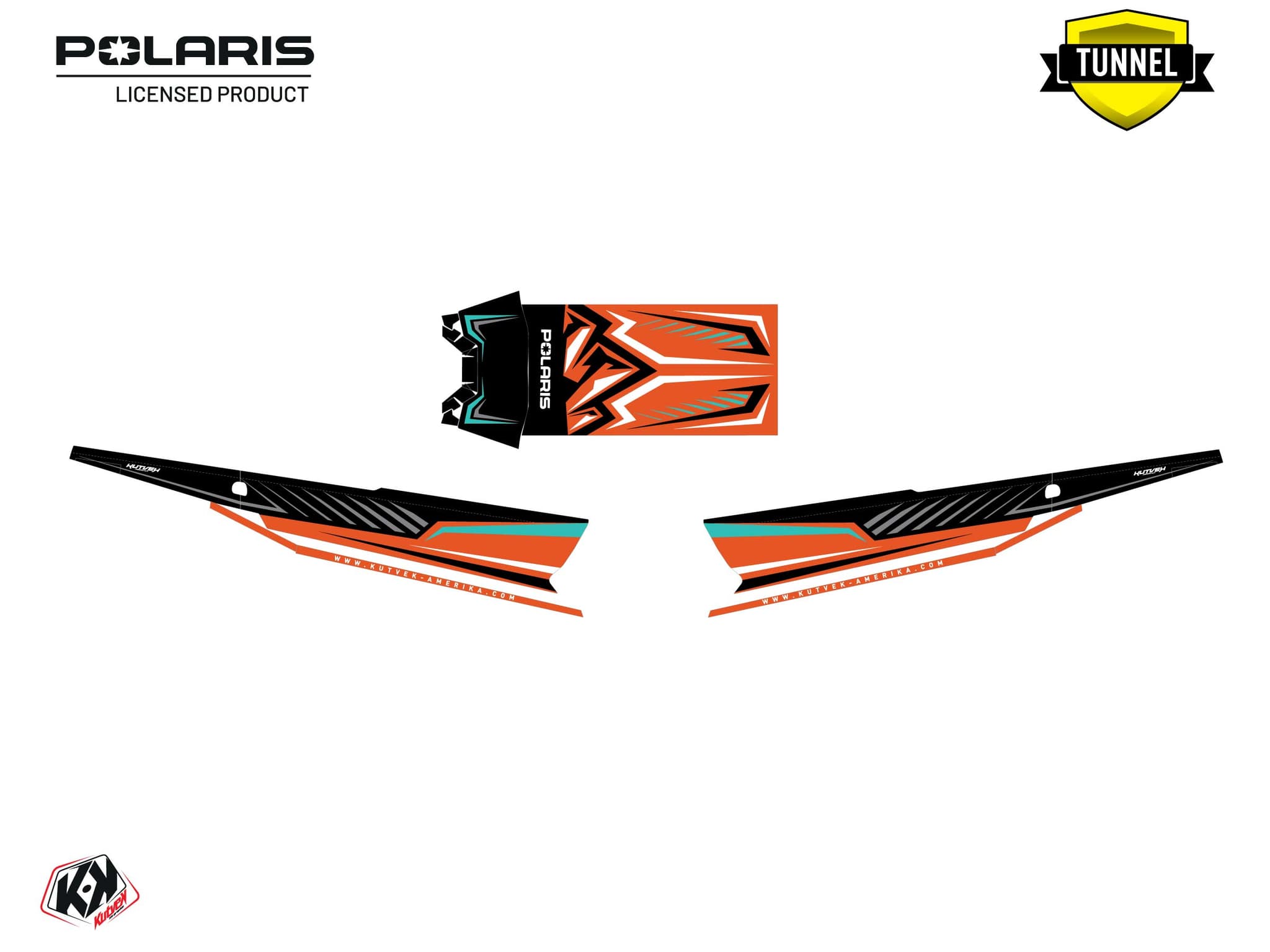 Snowmobile POLARIS KHAOS MATRYX SLASH PEAKS Turquoise graphic kit | Polaris | Kutvek - View 5