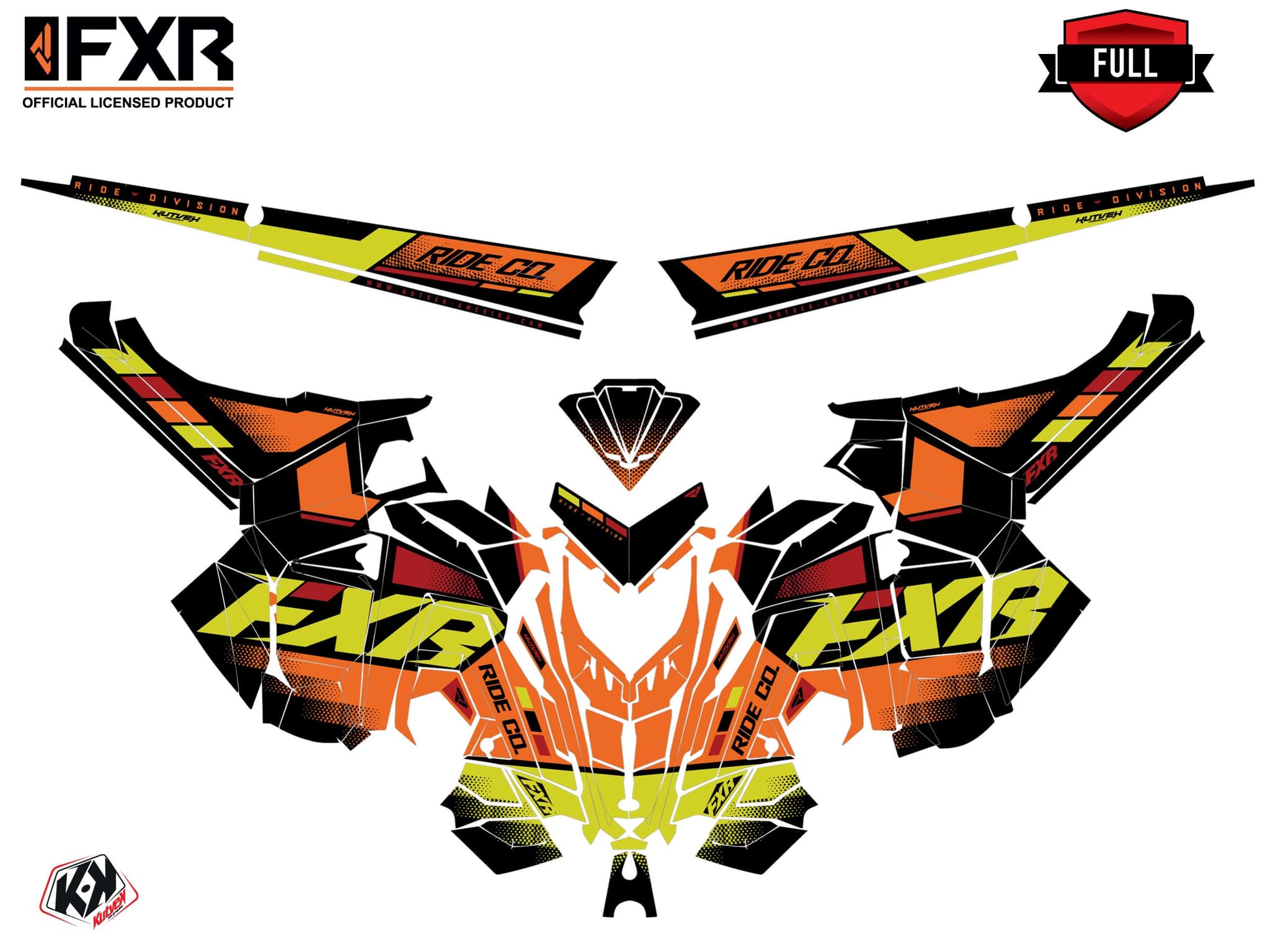 Snowmobile POLARIS KHAOS MATRYX SLASH SKAL Orange-Yellow graphic kit | Polaris | Kutvek - View 3