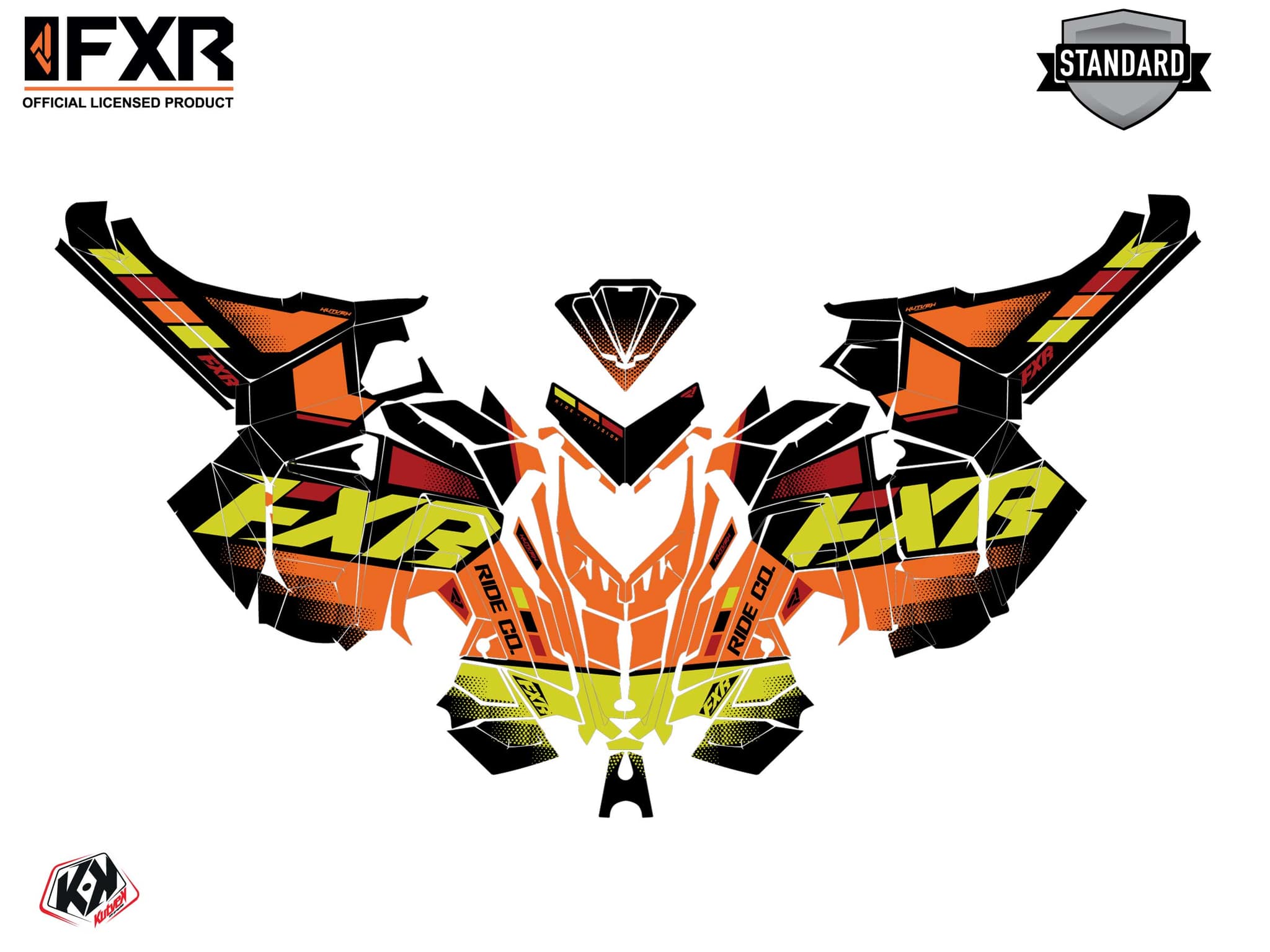 Snowmobile POLARIS KHAOS MATRYX SLASH SKAL Orange-Yellow graphic kit | Polaris | Kutvek - View 2
