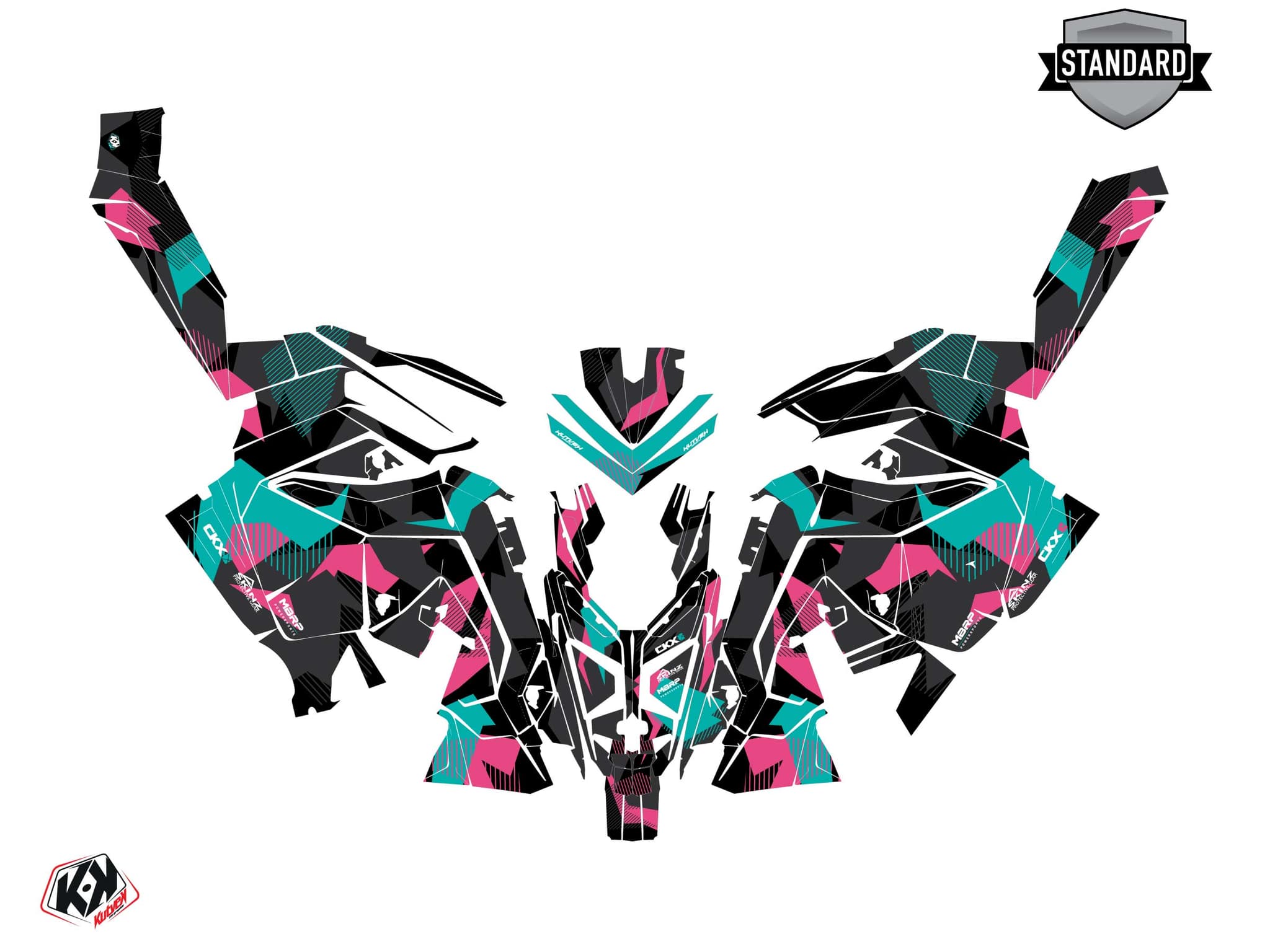 Snowmobile POLARIS KHAOS MATRYX SLASH UNIT Pink graphic kit | Polaris | Kutvek - View 2