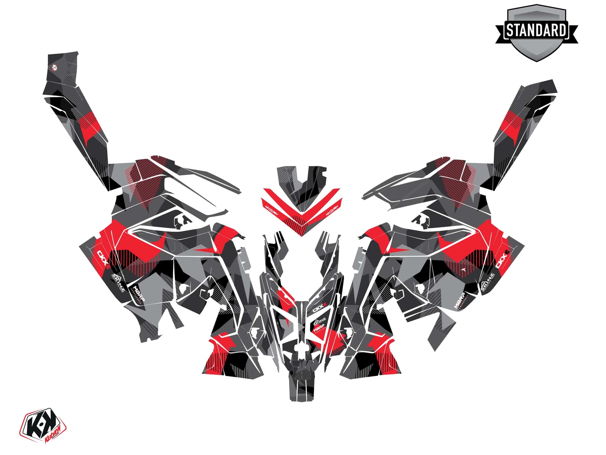Snowmobile POLARIS KHAOS MATRYX SLASH UNIT Red graphic kit | Polaris | Kutvek - View 2