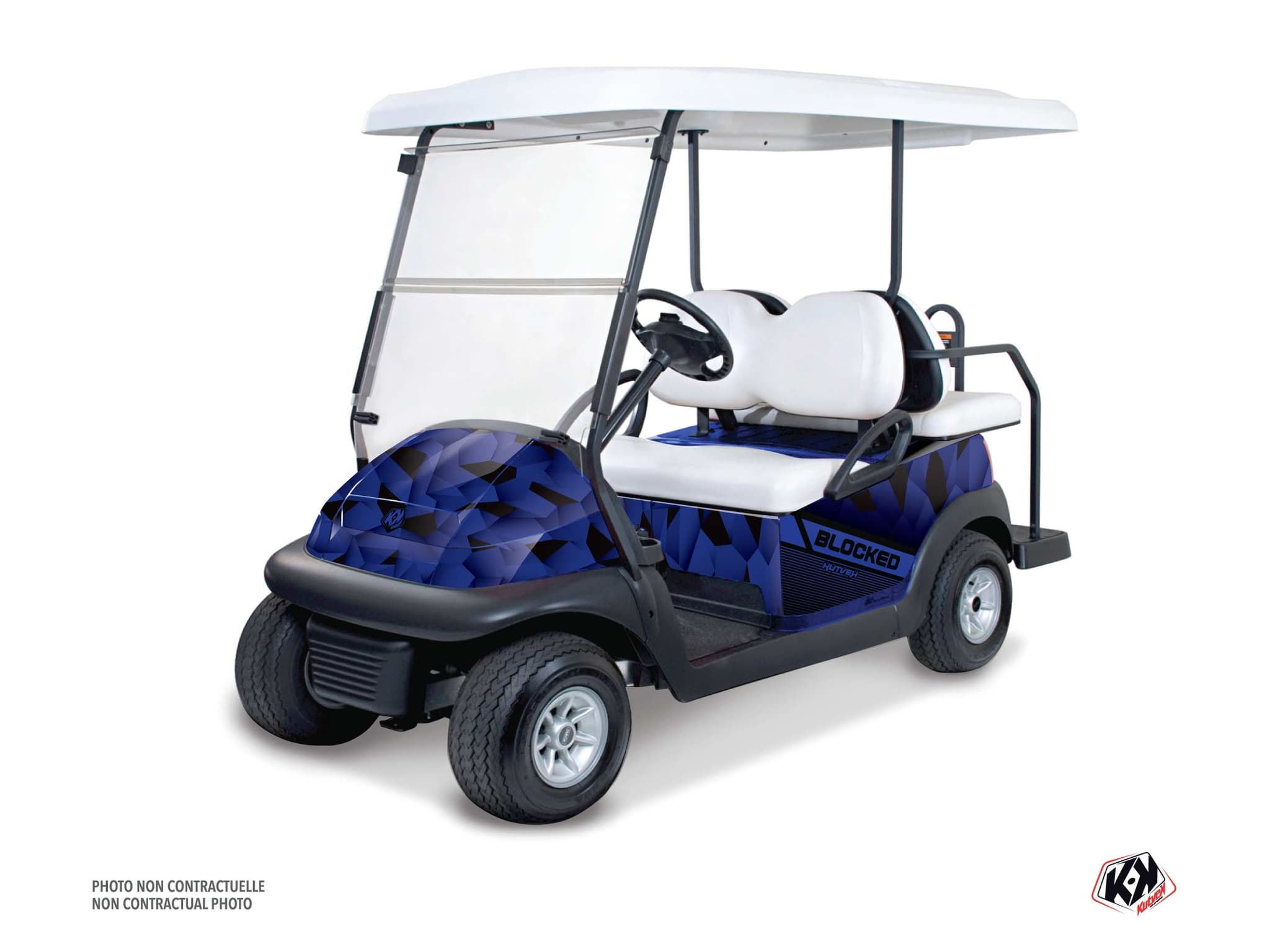 kit graphique golf cart yamaha umx ac blocked bleu