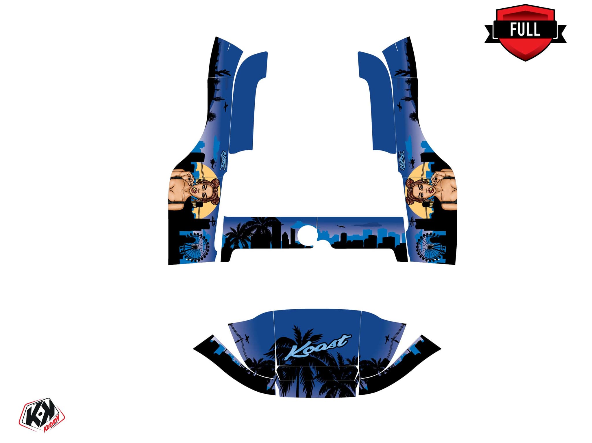 kit graphique golf cart yamaha g 29 koast bleu | Yamaha | Kutvek - View 3