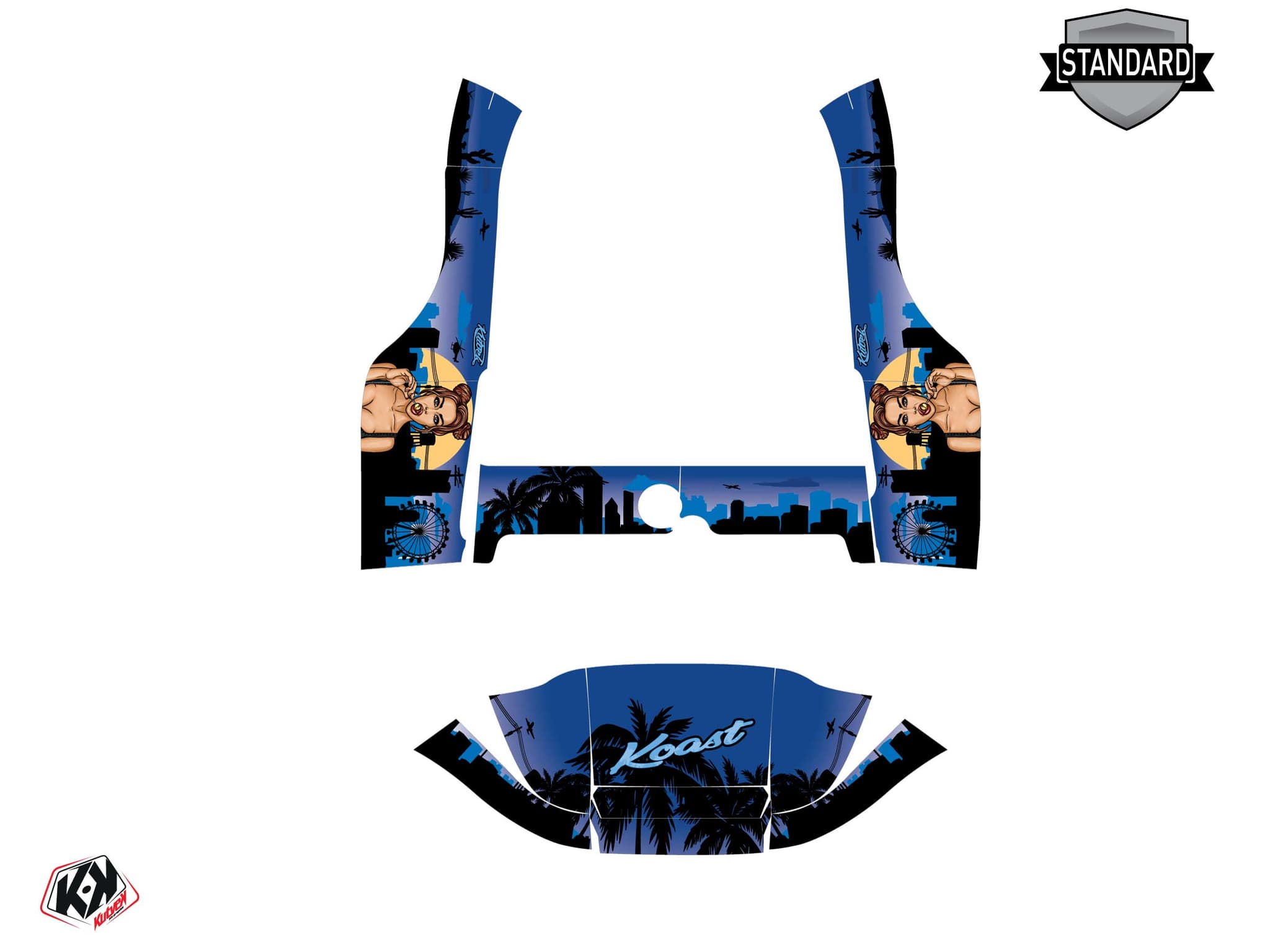 kit graphique golf cart yamaha g 29 koast bleu | Yamaha | Kutvek - View 2