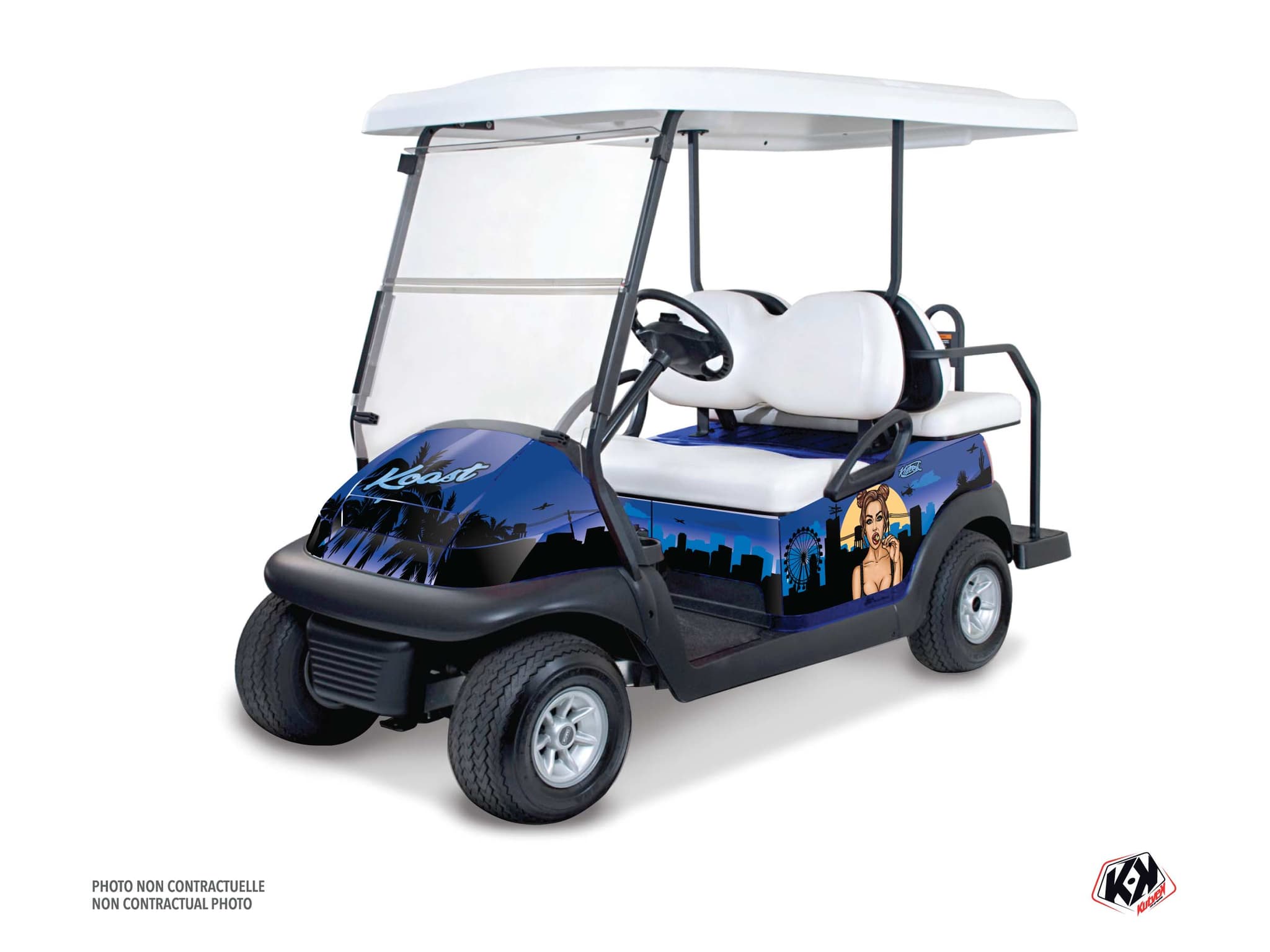 kit graphique golf cart yamaha g 29 koast bleu