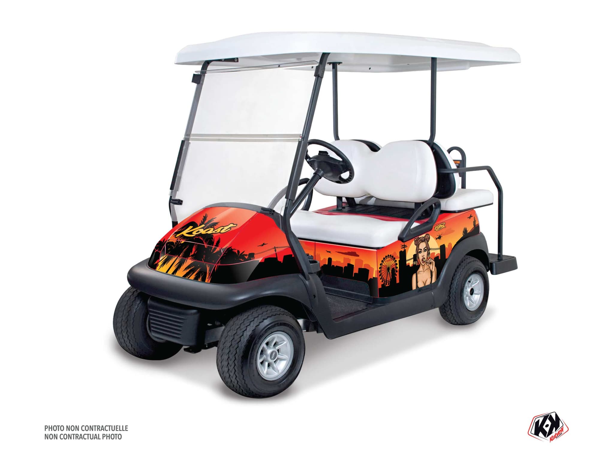 kit graphique golf cart yamaha g 29 koast rouge