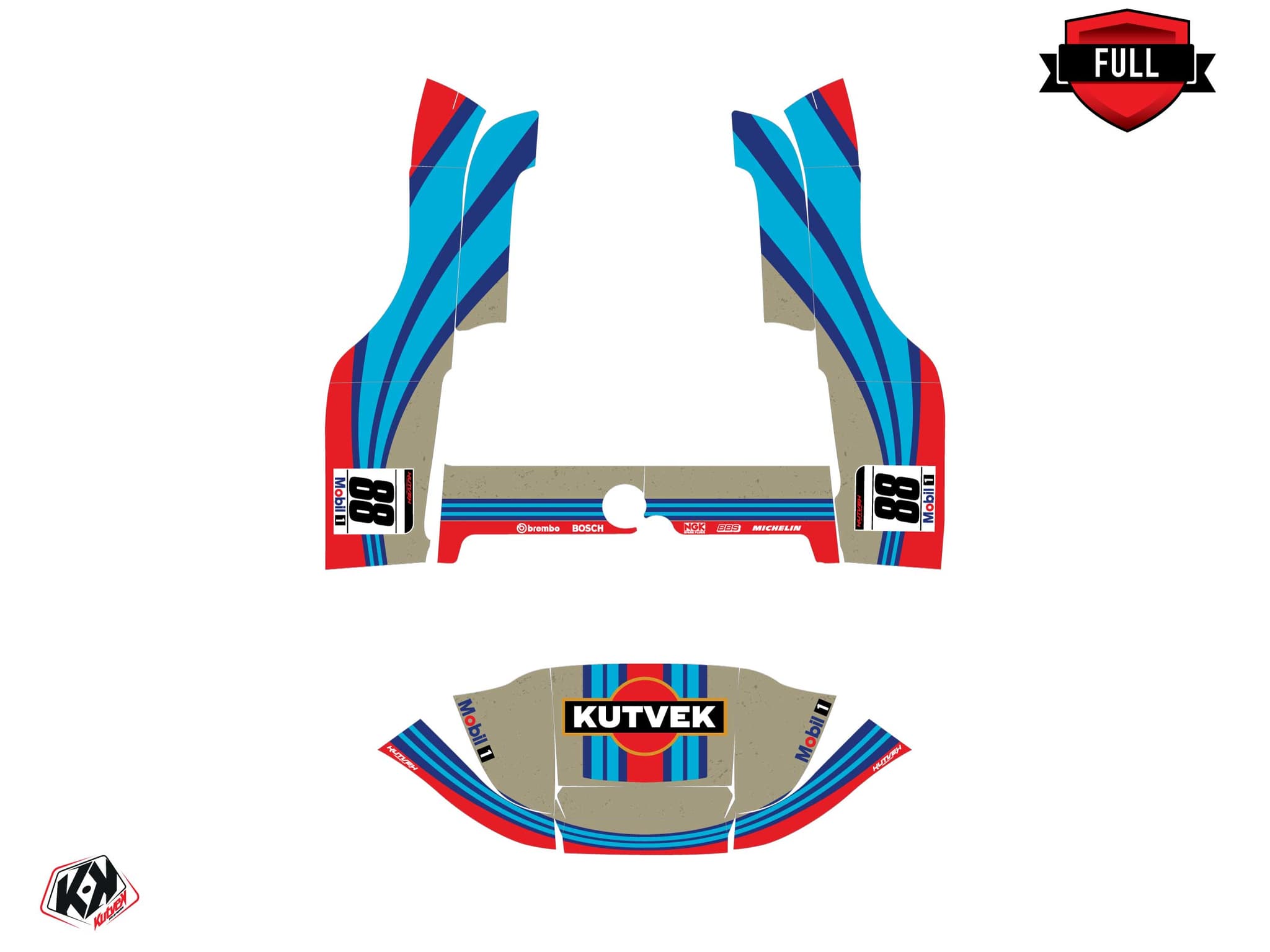 kit graphique golf cart club car precedent f150 martini beige | Club Car | Kutvek - View 3
