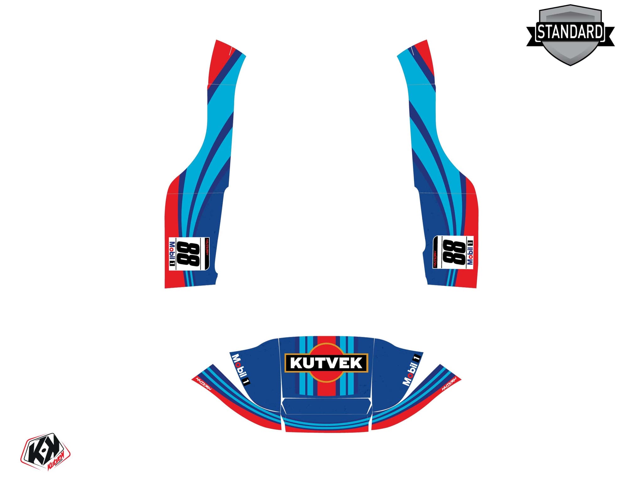kit graphique golf cart club car precedent martini bleu | Club Car | Kutvek - View 2