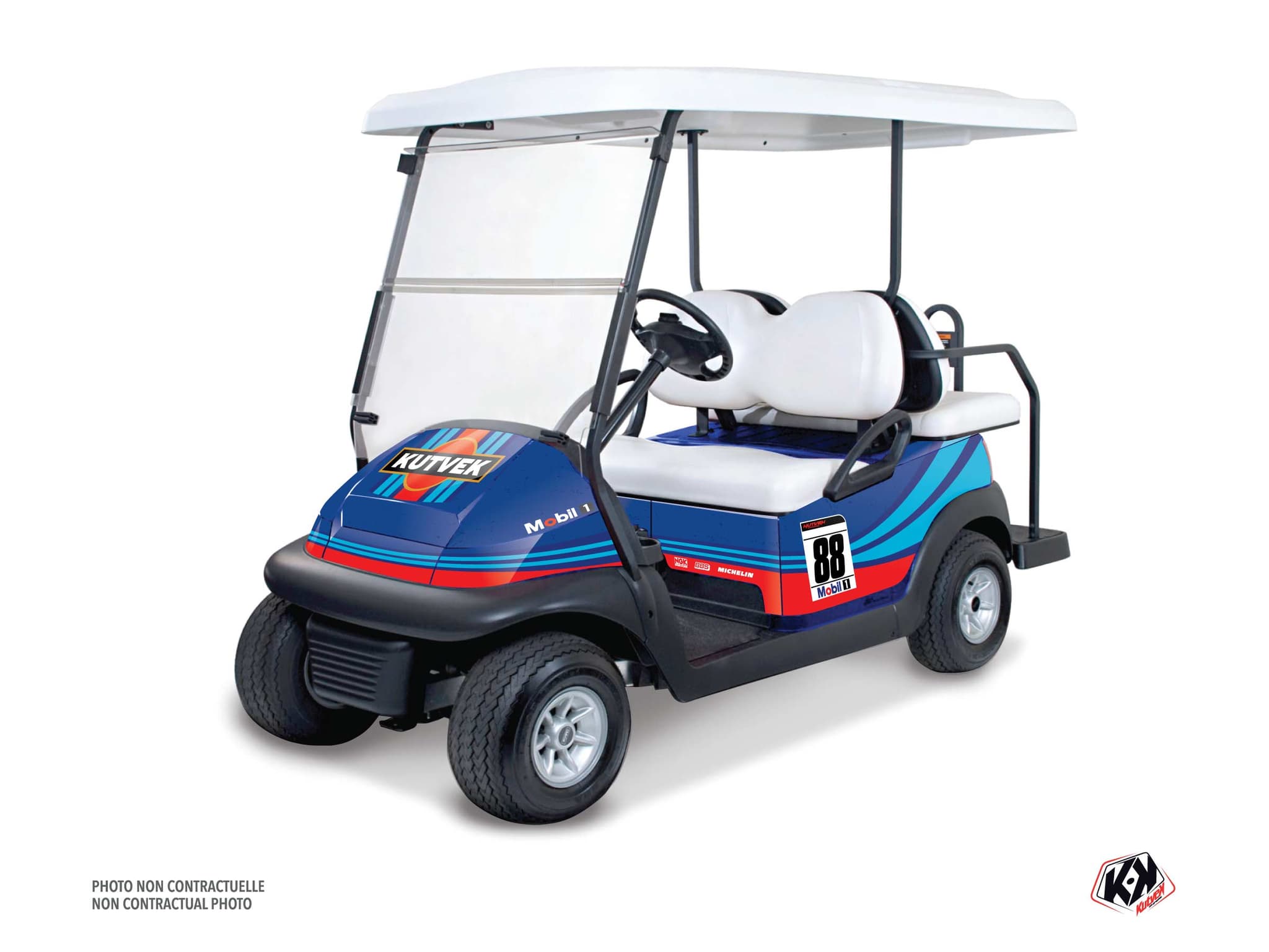kit graphique golf cart yamaha g 29 martini bleu