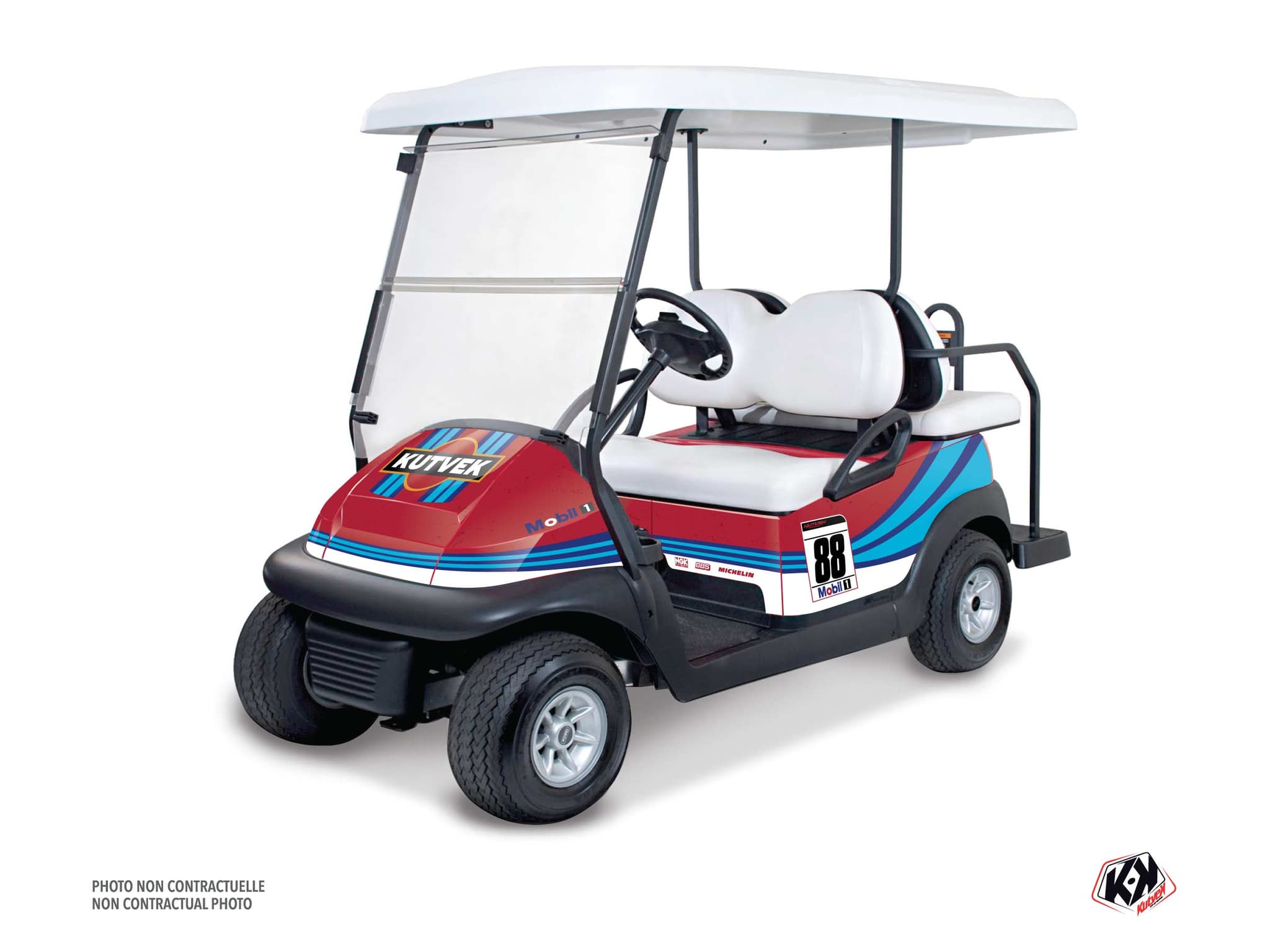 kit graphique golf cart yamaha g 29 martini rouge