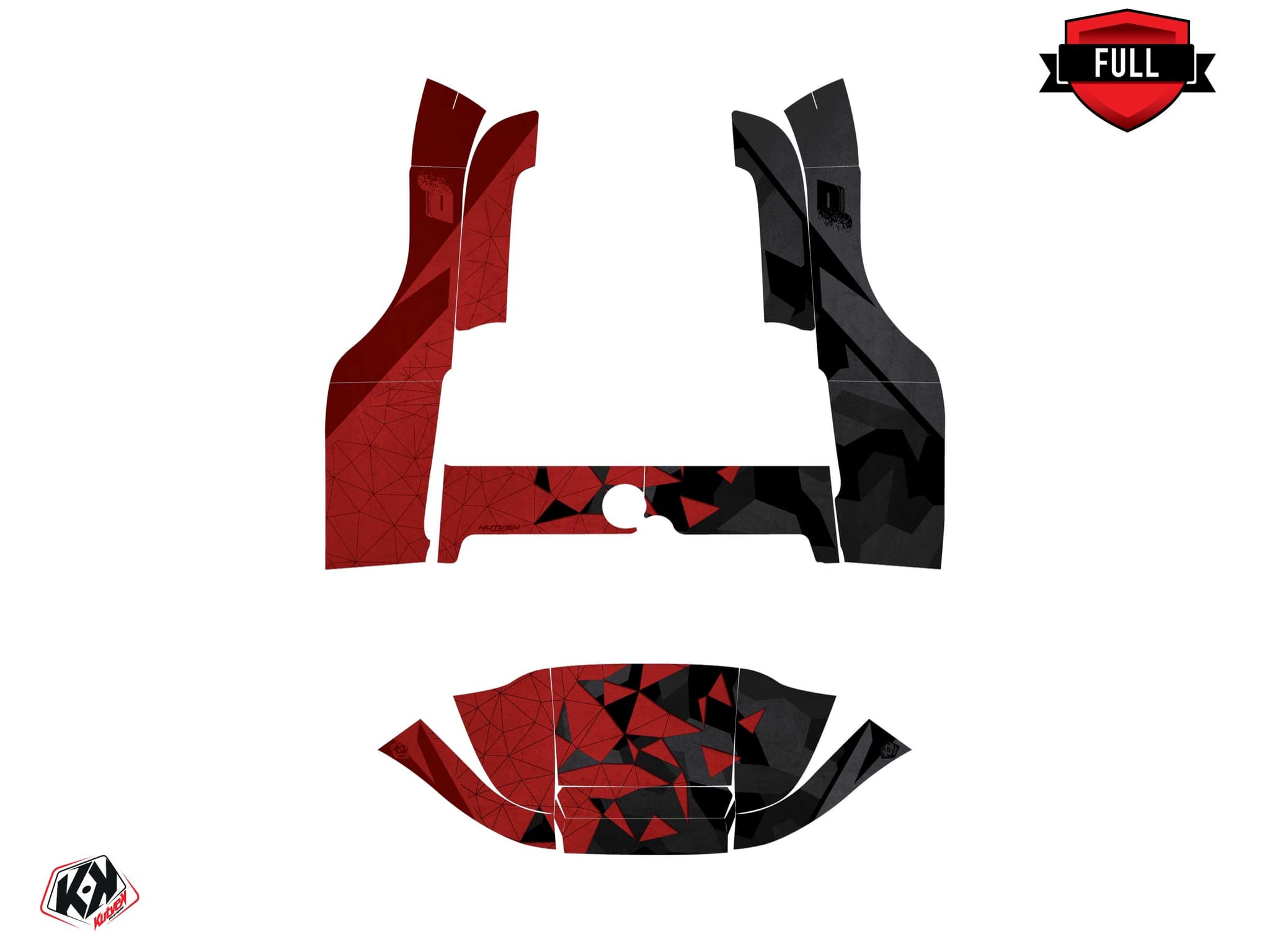 golf cart club car precedent paddock red  graphic kit | Club Car | Kutvek - View 3