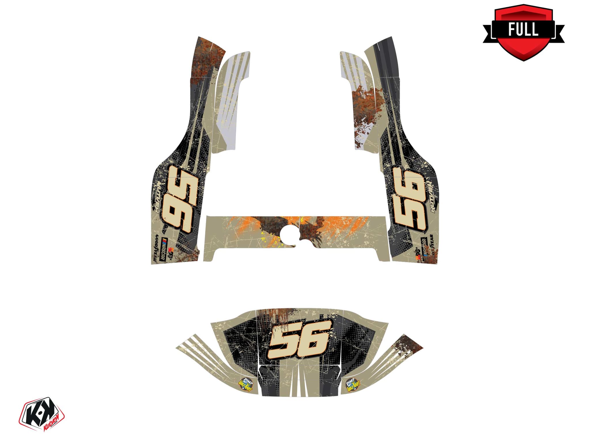 kit graphique golf cart ezgo rxv rust nascar beige | Ezgo | Kutvek - View 3