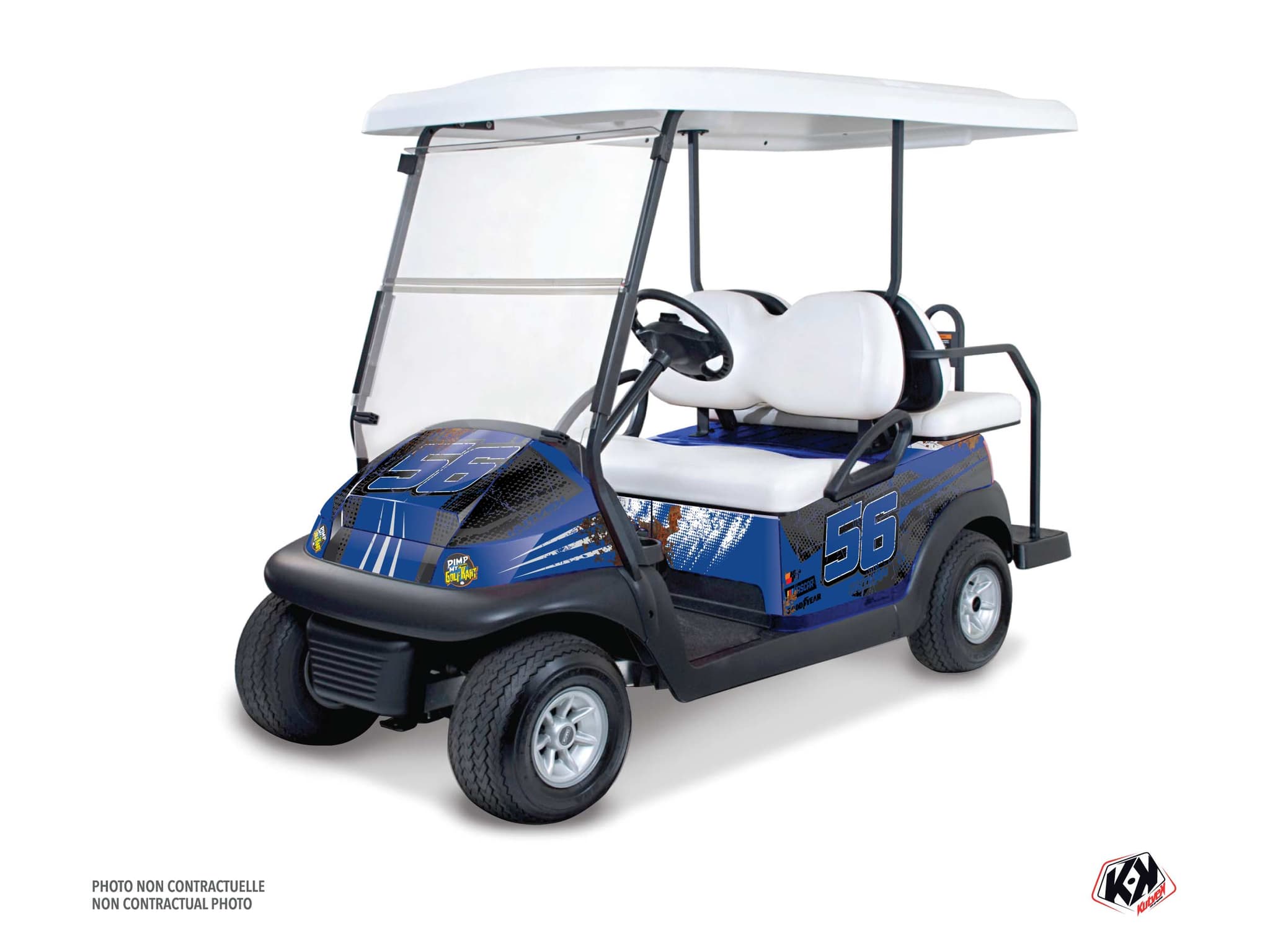 kit graphique golf cart yamaha g 29 rust nascar bleu