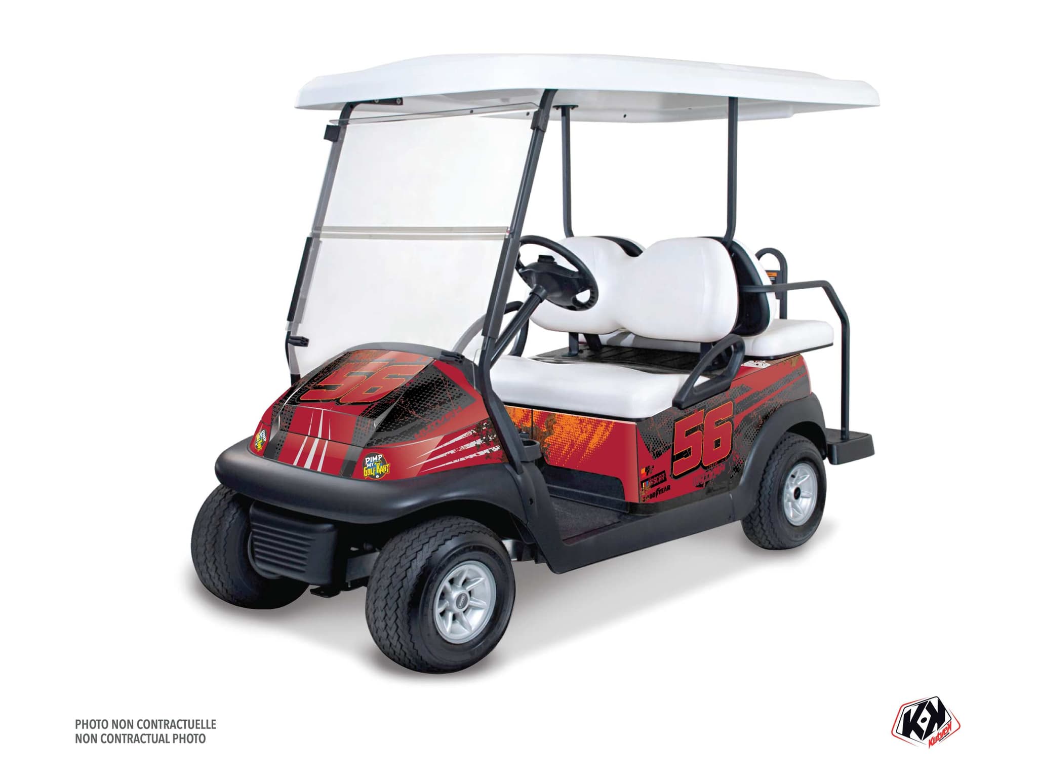 kit graphique golf cart yamaha umx ac rust nascar rouge